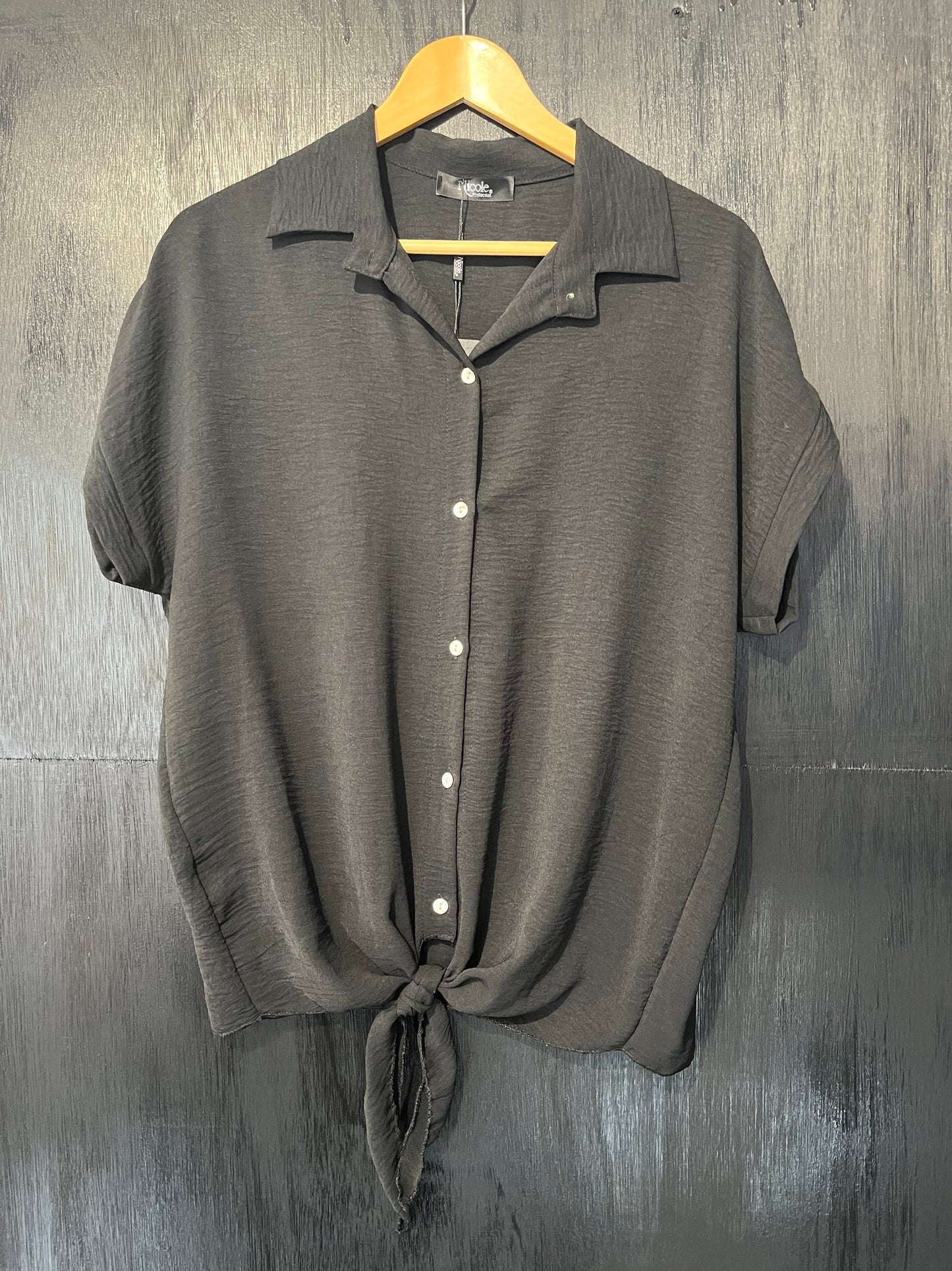 Tie Hem button front shirt