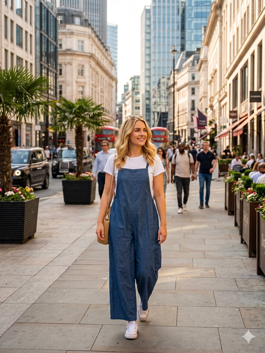 ladies 2pc t-shirt and Dungarees set
