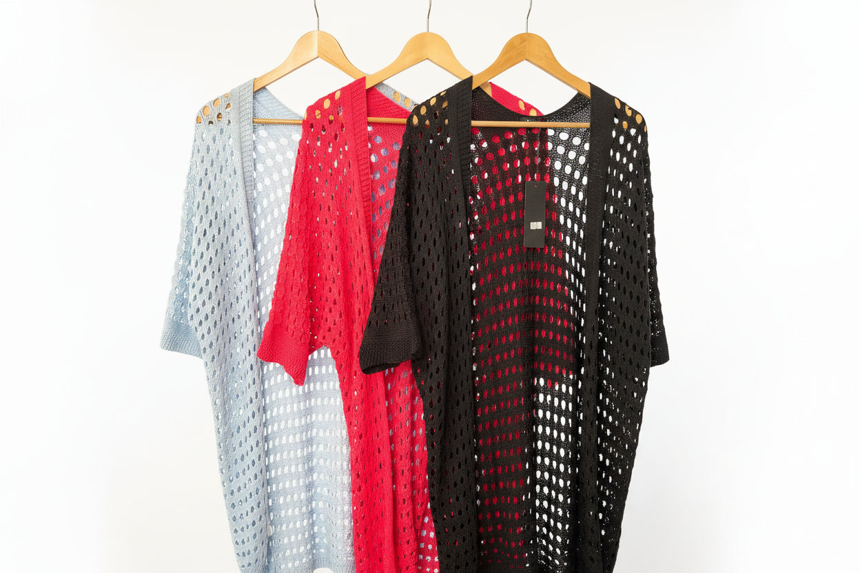 long line cotton crochet cardigan cover up