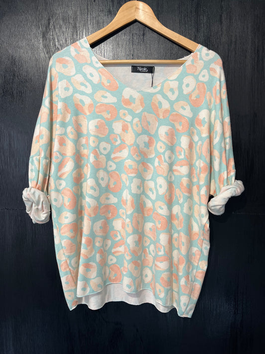 soft knit light weight animal print jumper