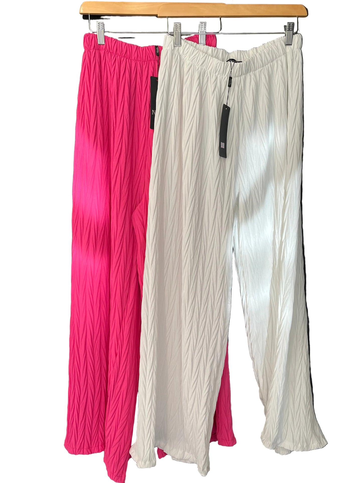 long wide leg textured trouser