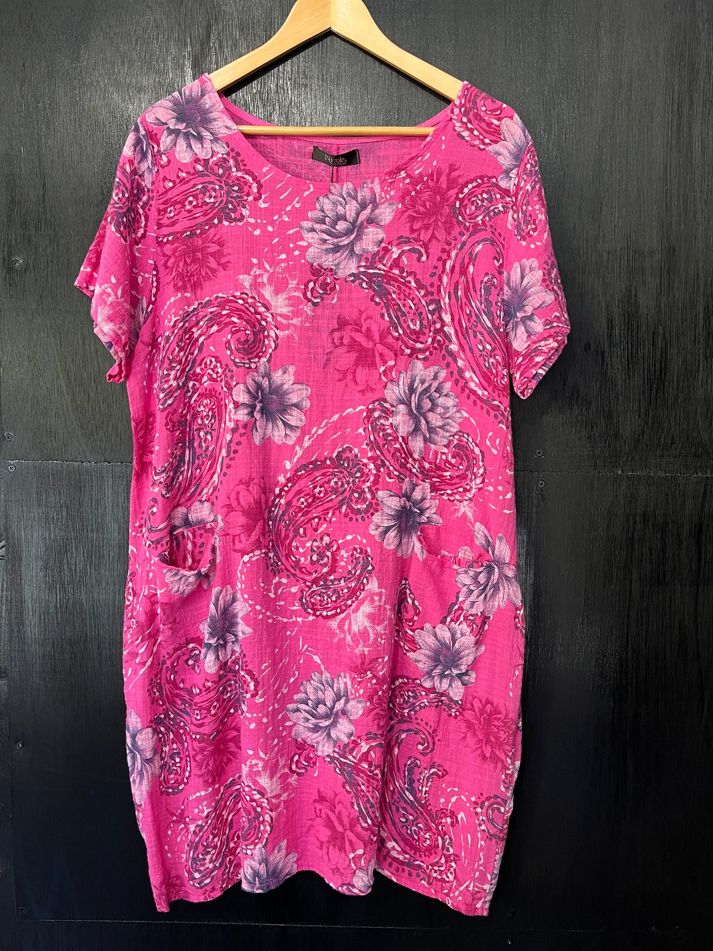 printed cotton cheese cloth pocket dress