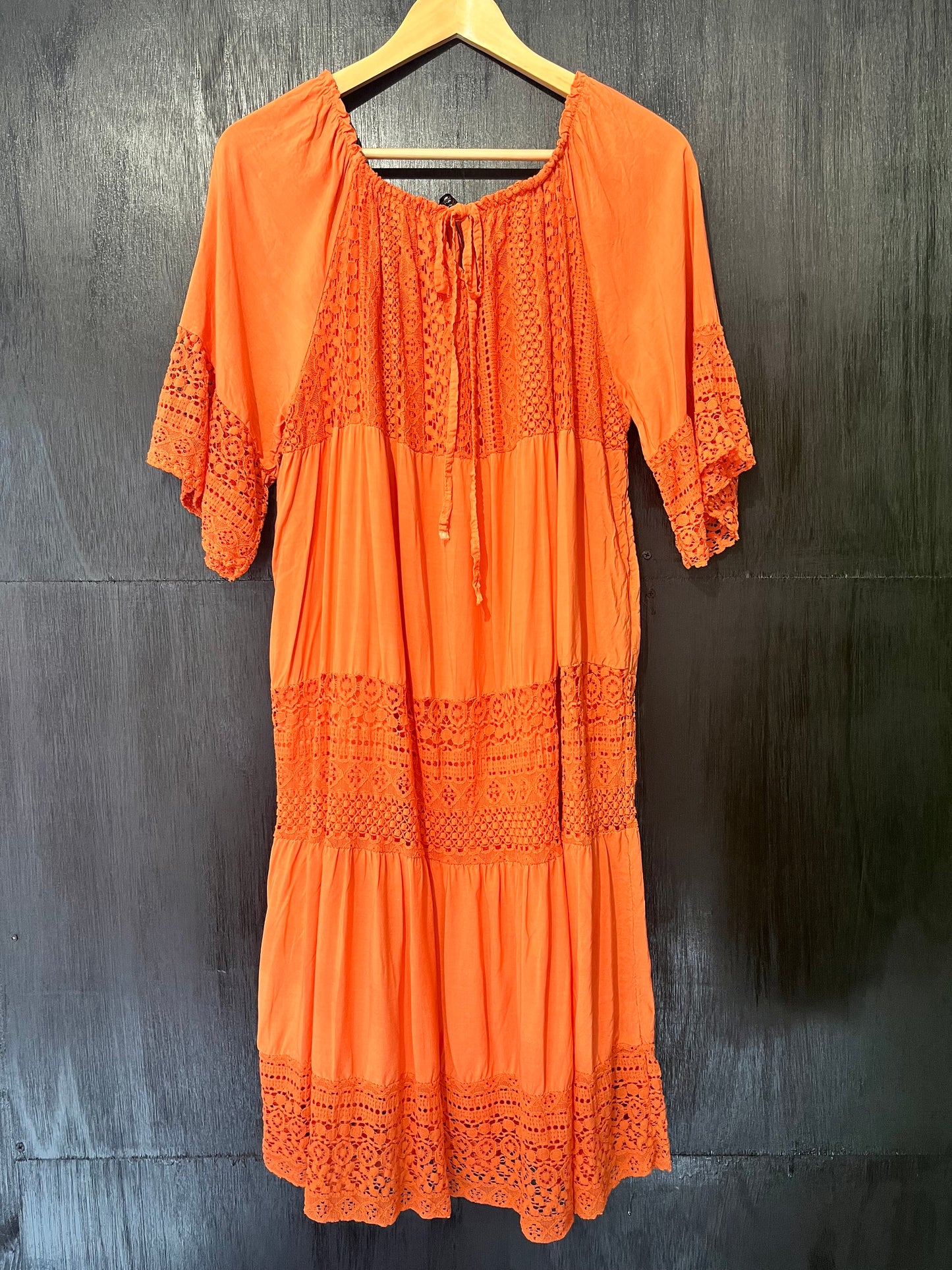 Gypsy style crochet panel dress