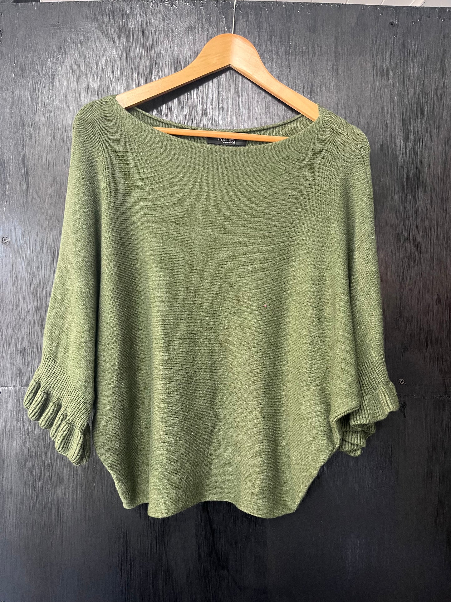 Knitted Bat wing Jumper with Ruffle Sleeves