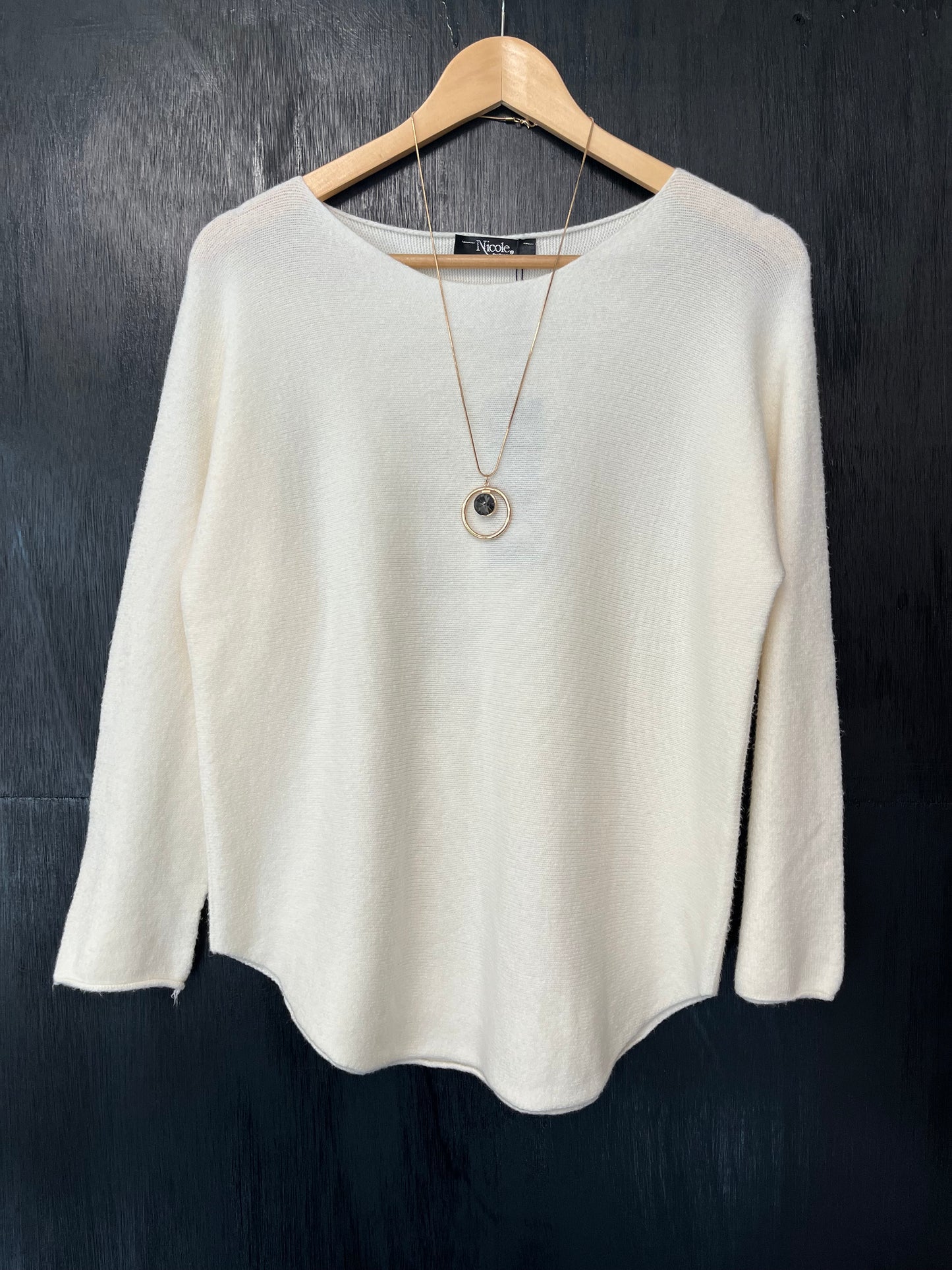 Beautiful soft knit jumper with necklace