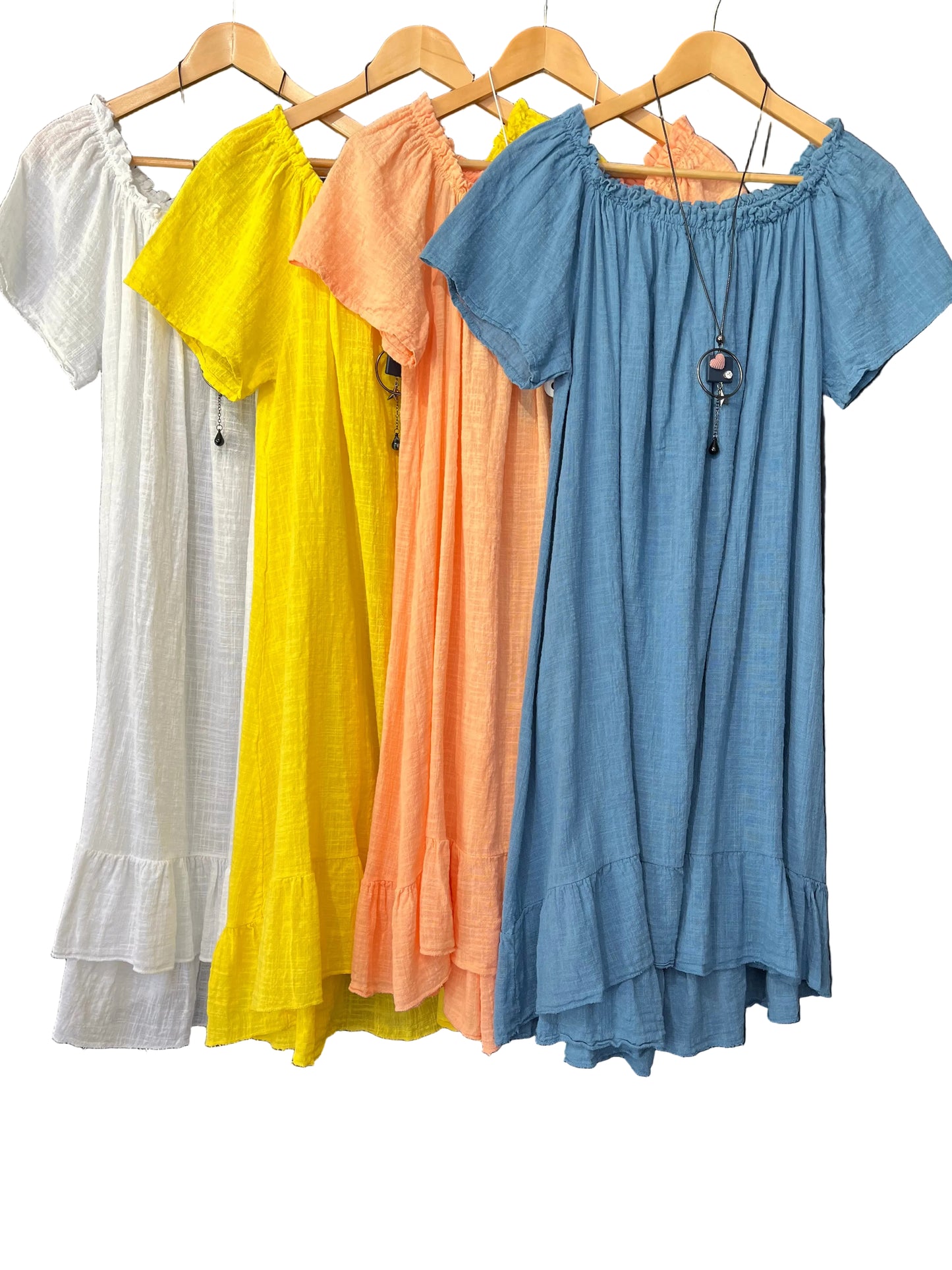 ladies Cotton Gypsy style dress with Necklace