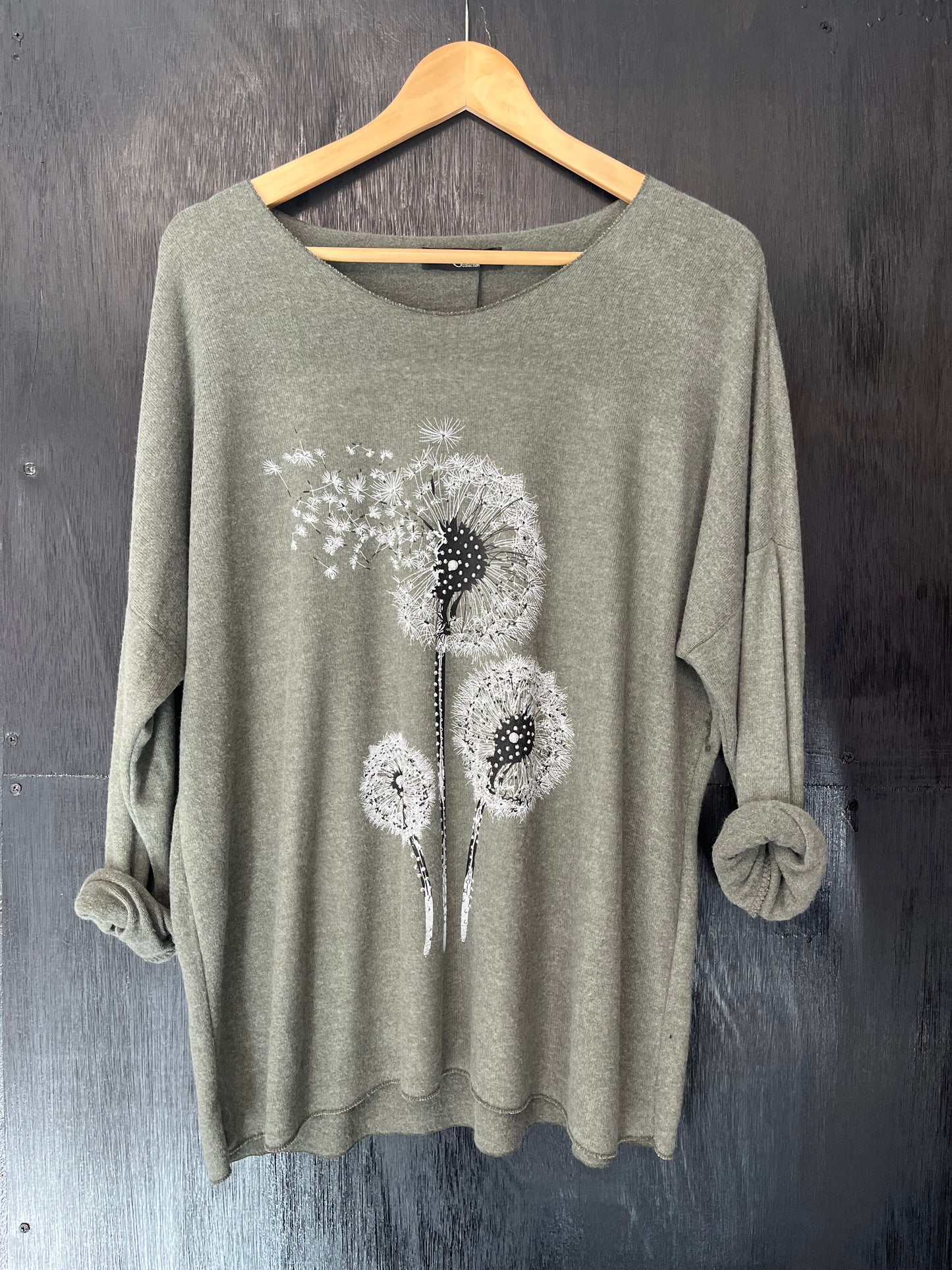 soft knit jumper with Embellished dandelion print