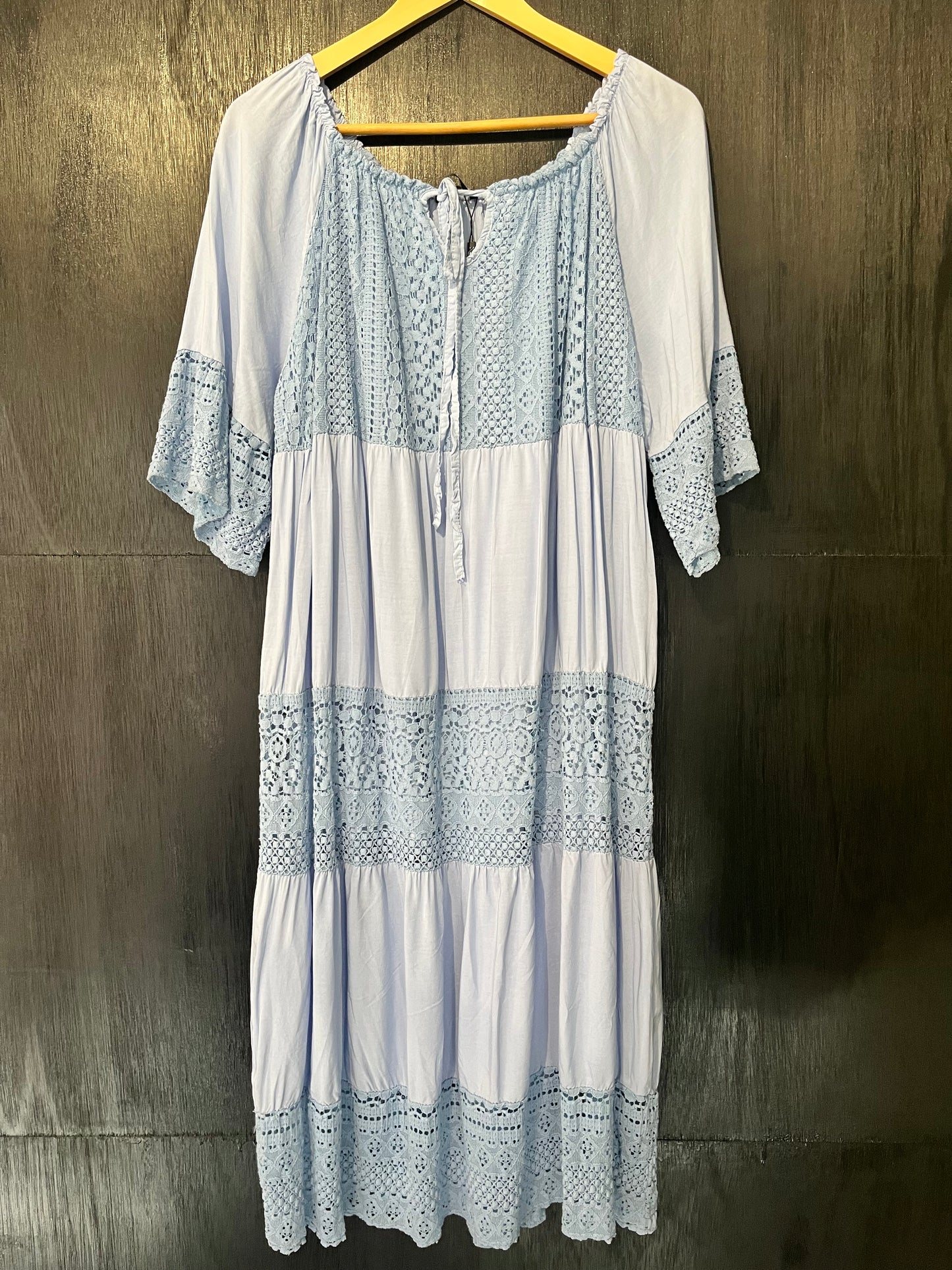 Gypsy style crochet panel dress