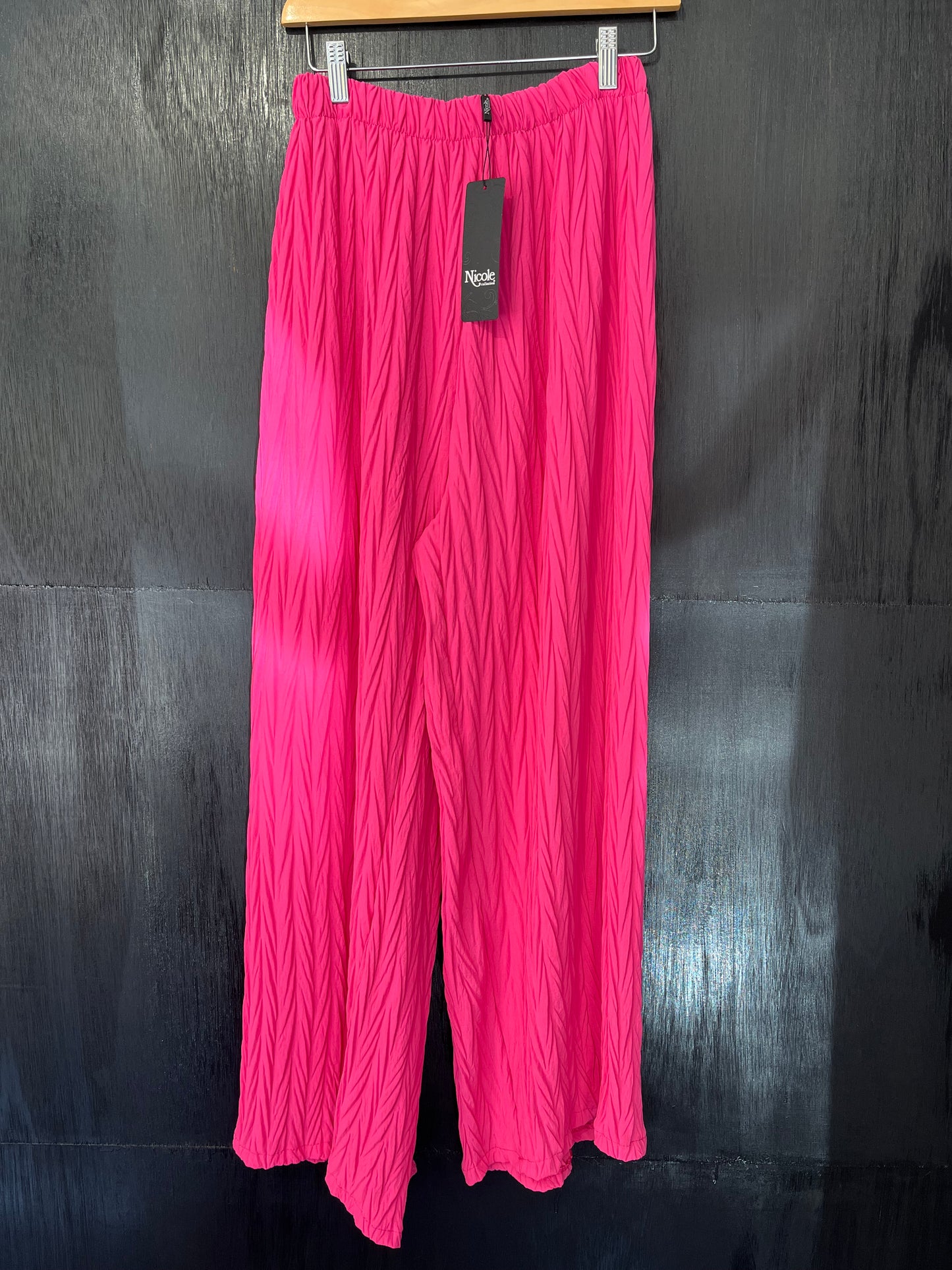 long wide leg textured trouser