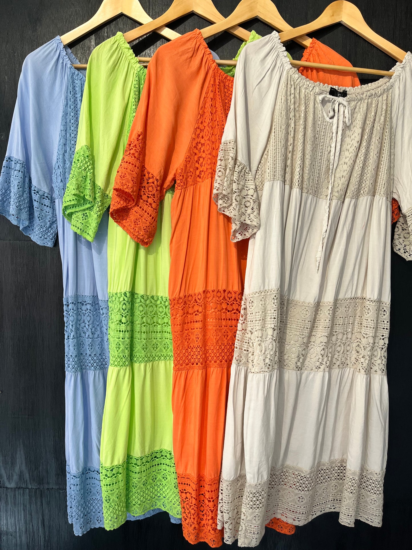 Gypsy style crochet panel dress