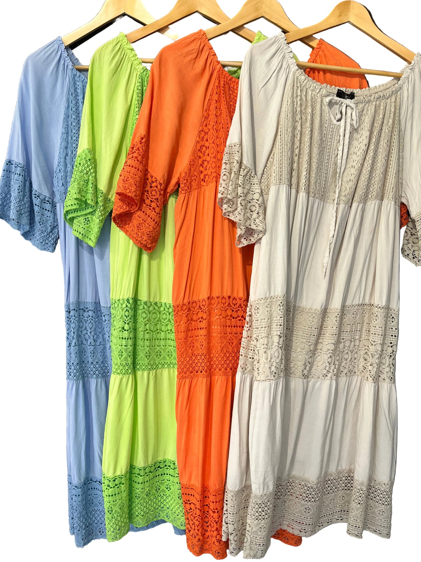 Gypsy style crochet panel dress