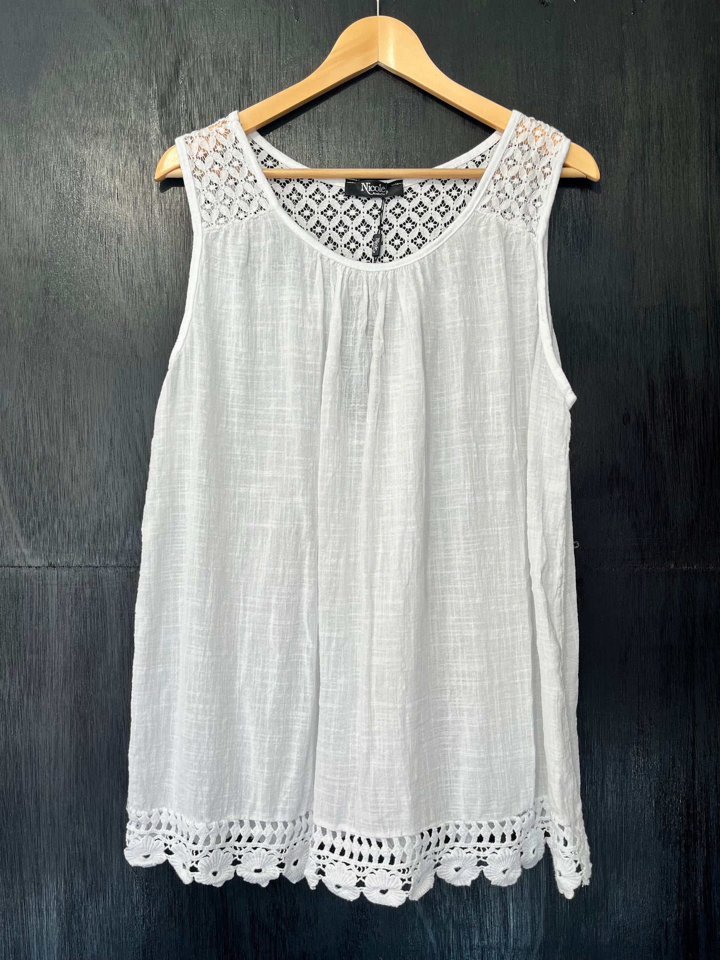 Crochet panel vest top