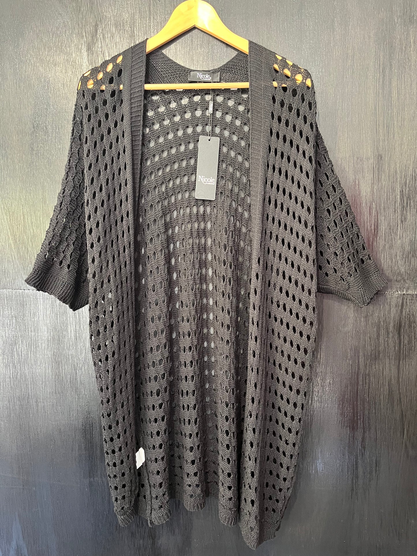 long line cotton crochet cardigan cover up