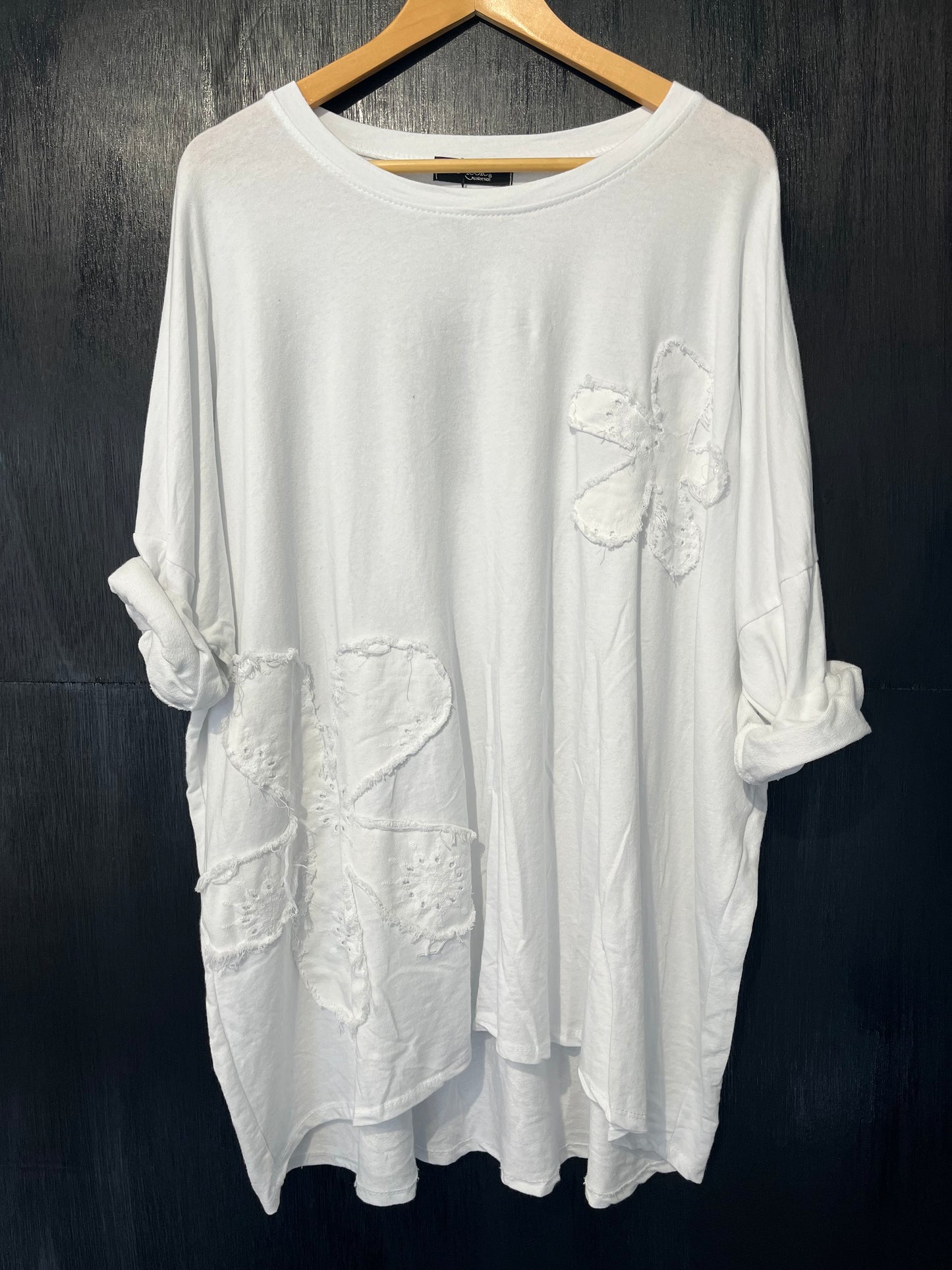 heavy weight cotton flower Appliqué jumper