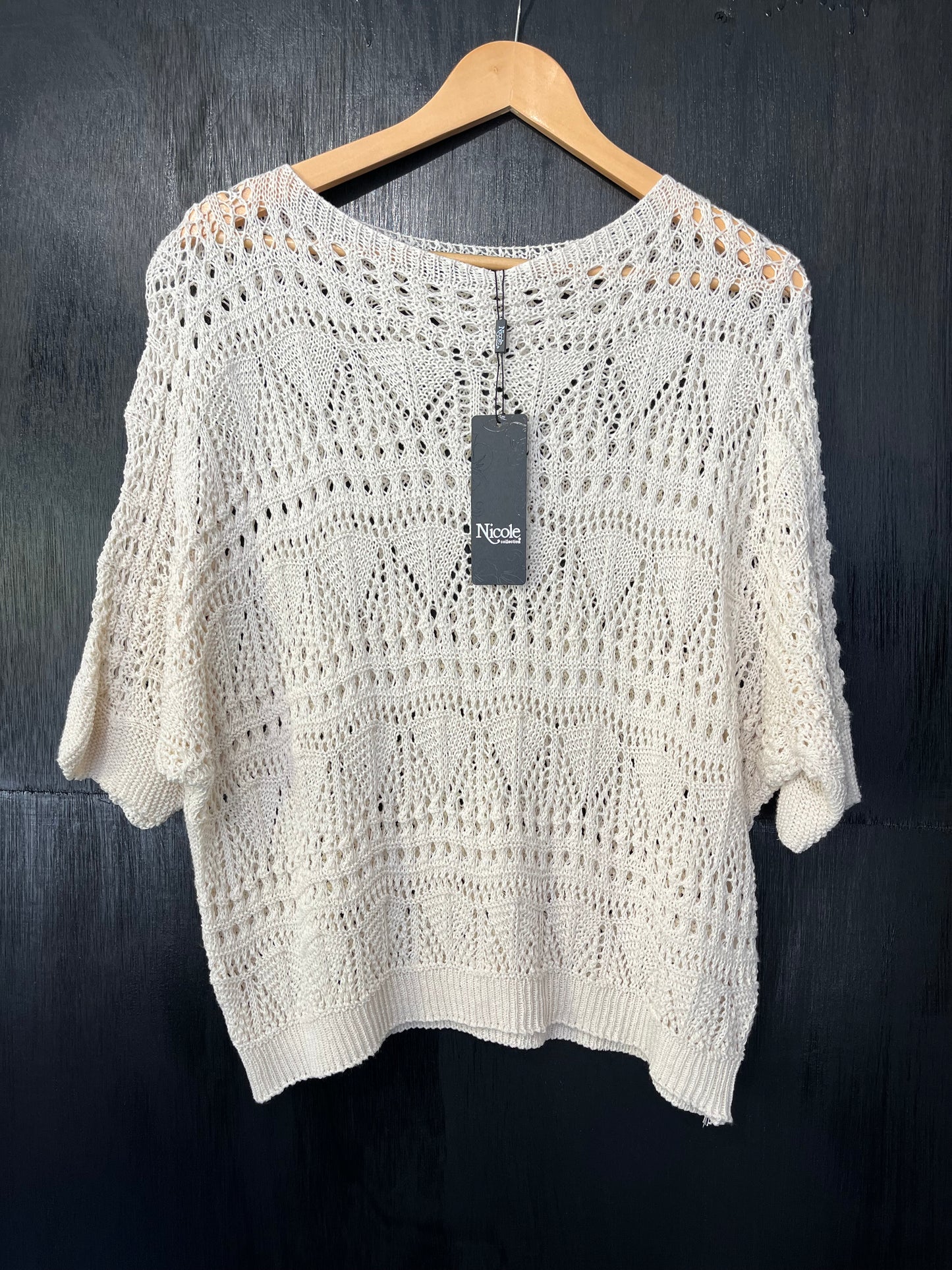 batwing cotton crochet top