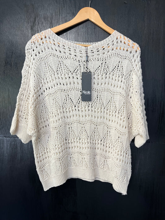 batwing cotton crochet top