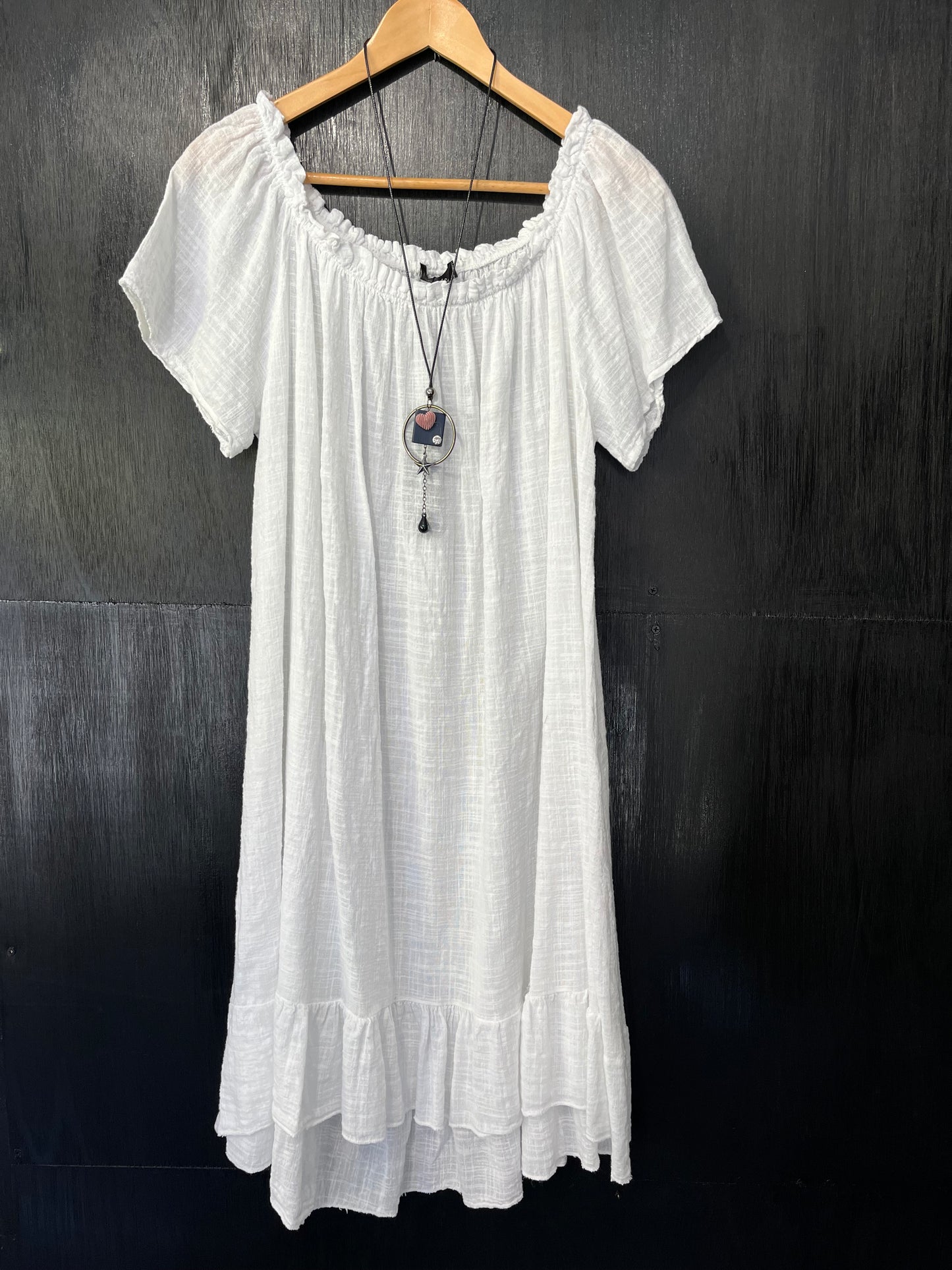 ladies Cotton Gypsy style dress with Necklace