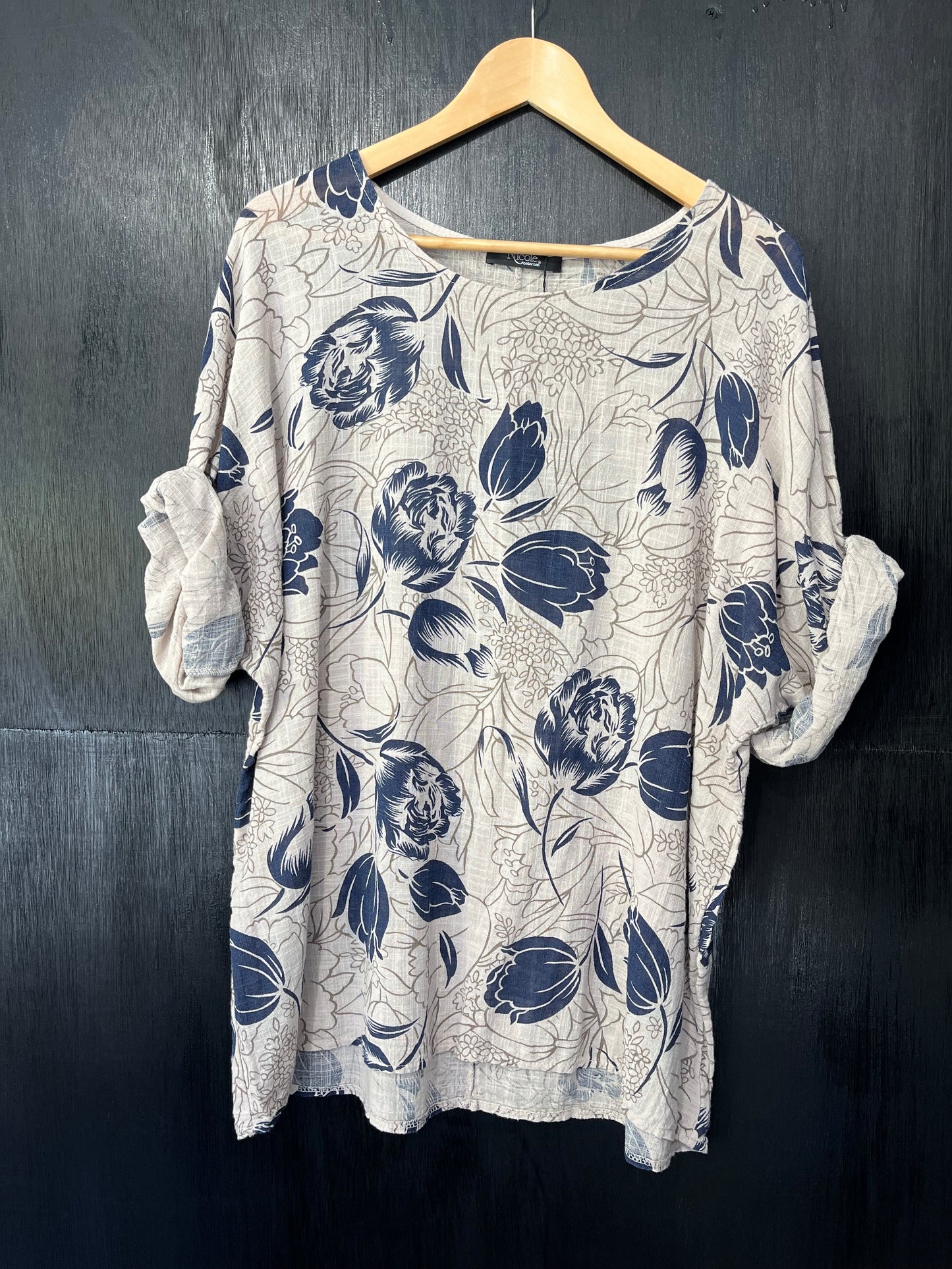 floral print cotton cheese cloth top