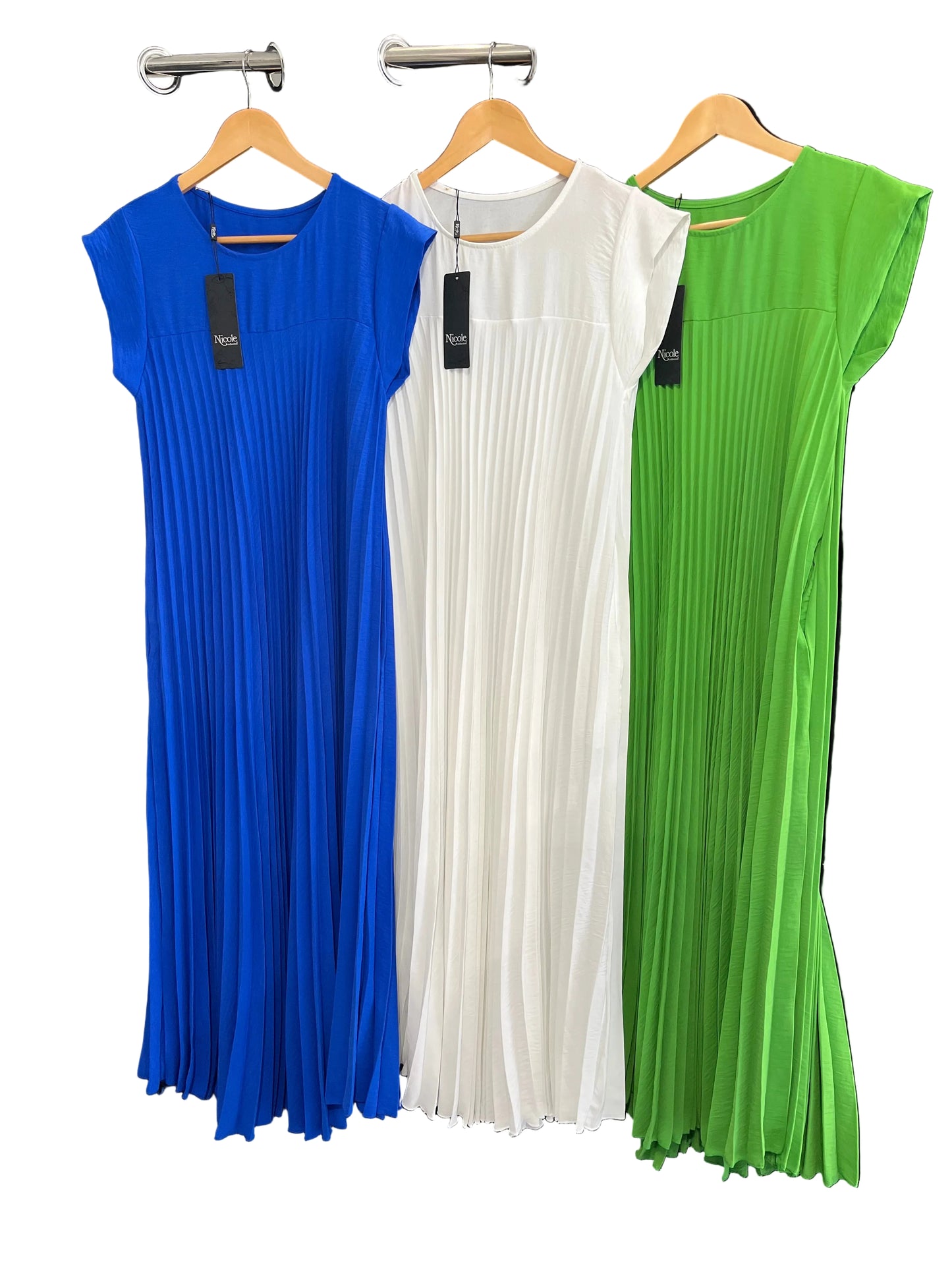 long pleated maxi dress