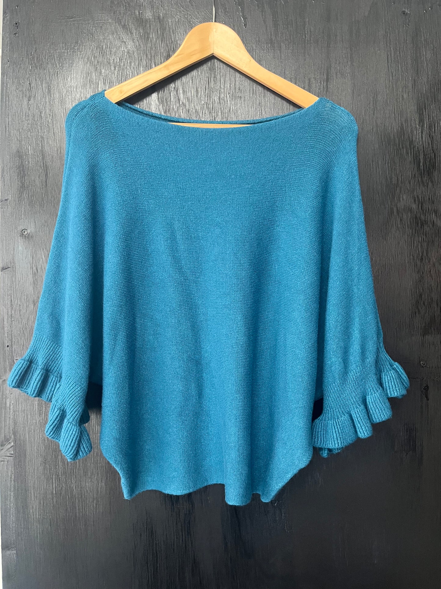 Knitted Bat wing Jumper with Ruffle Sleeves