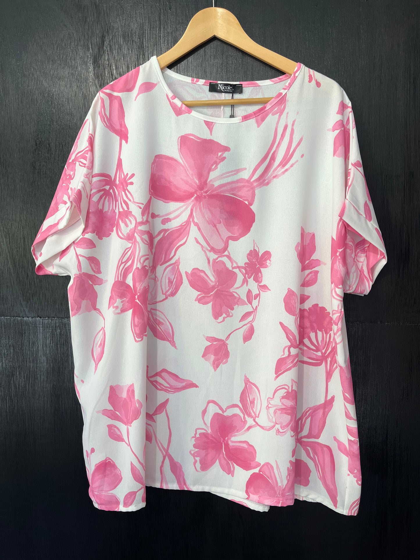 ladies printed poly viscose top