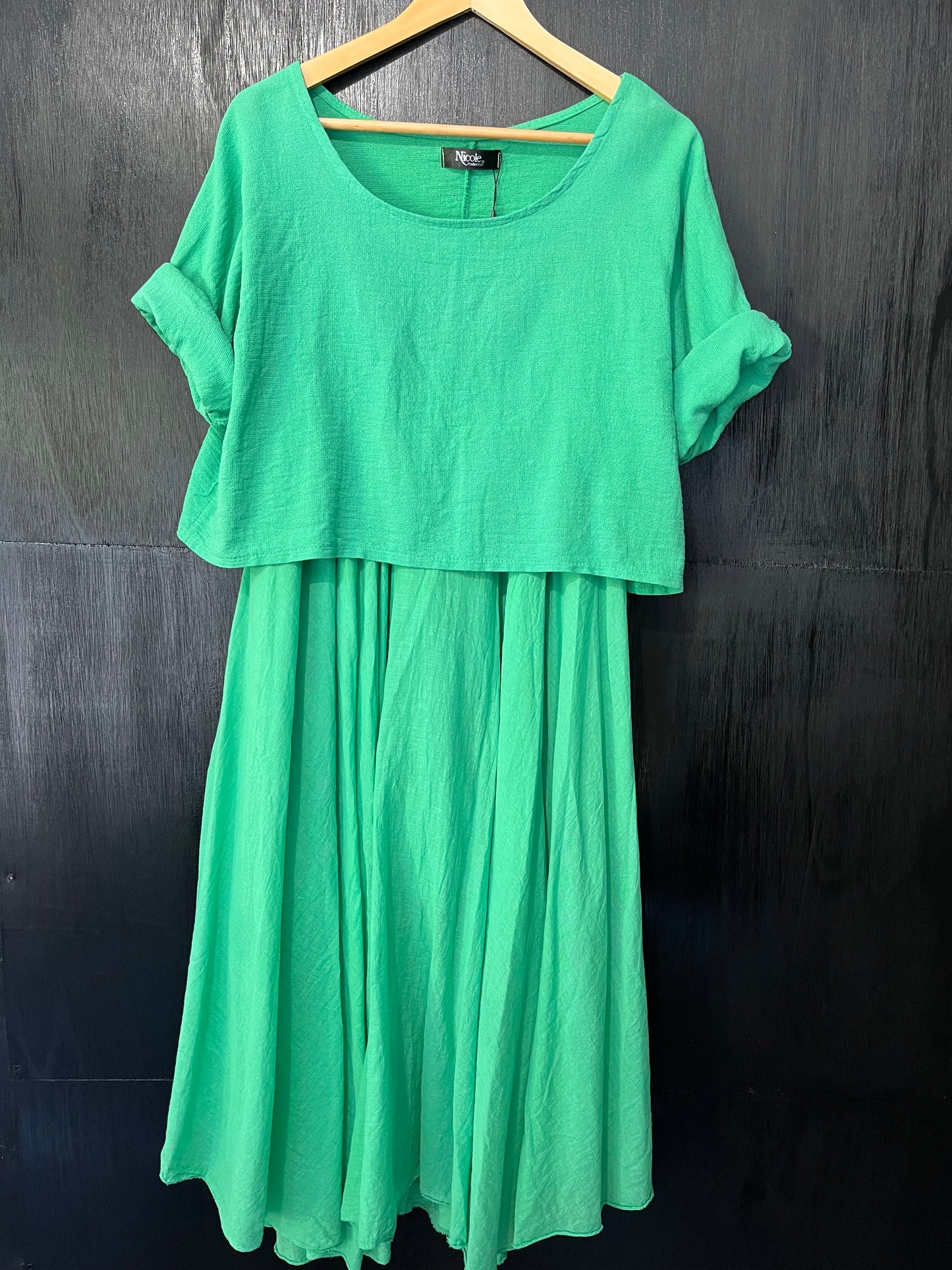 ladies two piece cotton strap dress and top set