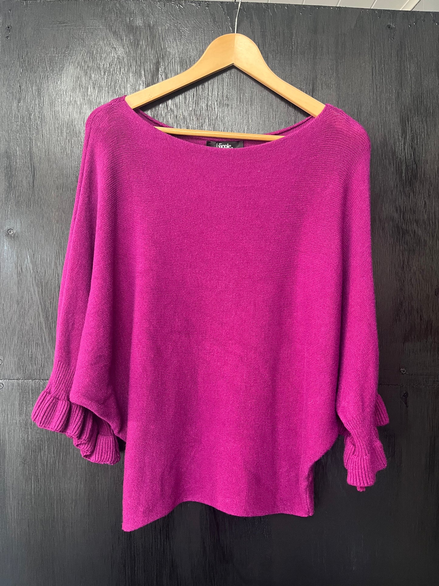 Knitted Bat wing Jumper with Ruffle Sleeves