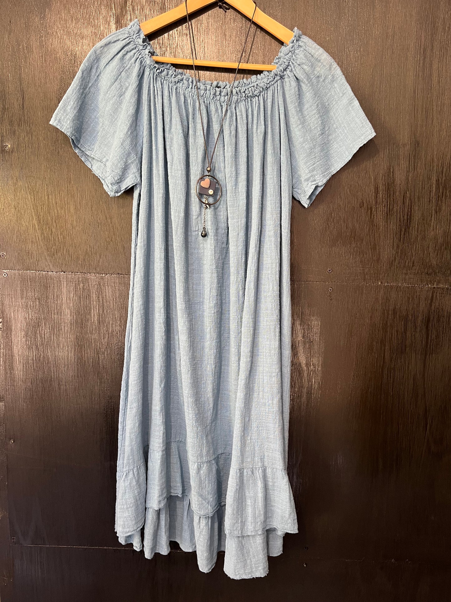 ladies Cotton Gypsy style dress with Necklace