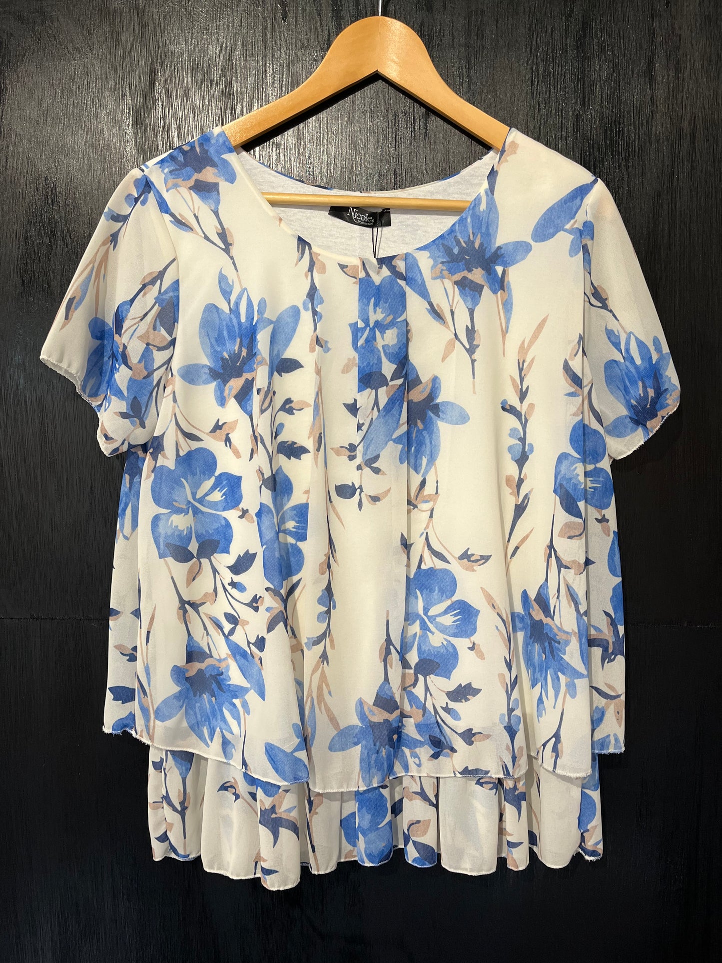 double layered printed chiffon top