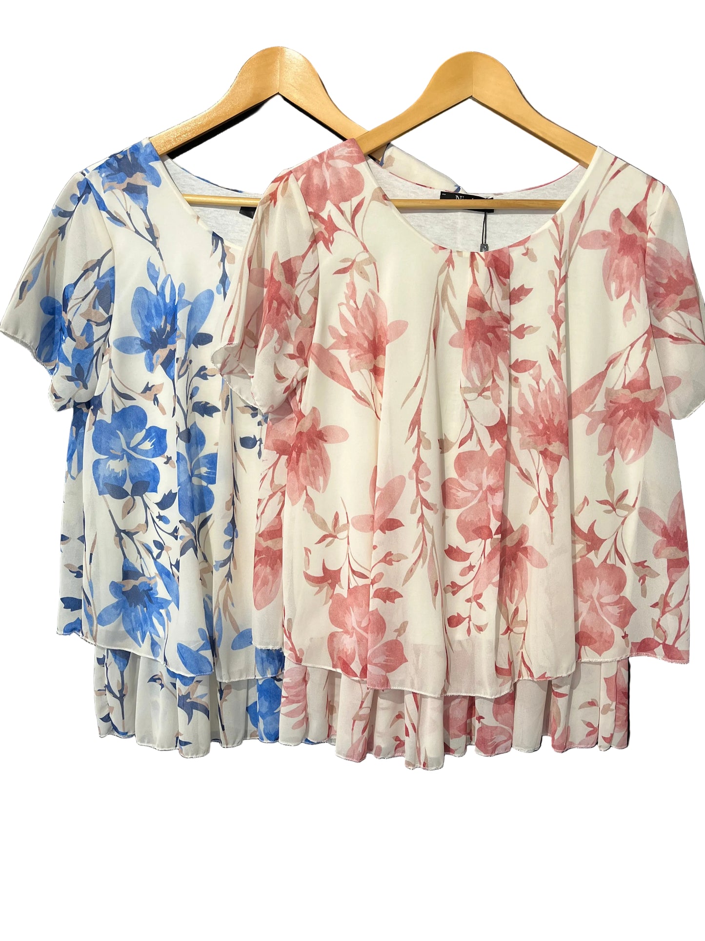 double layered printed chiffon top