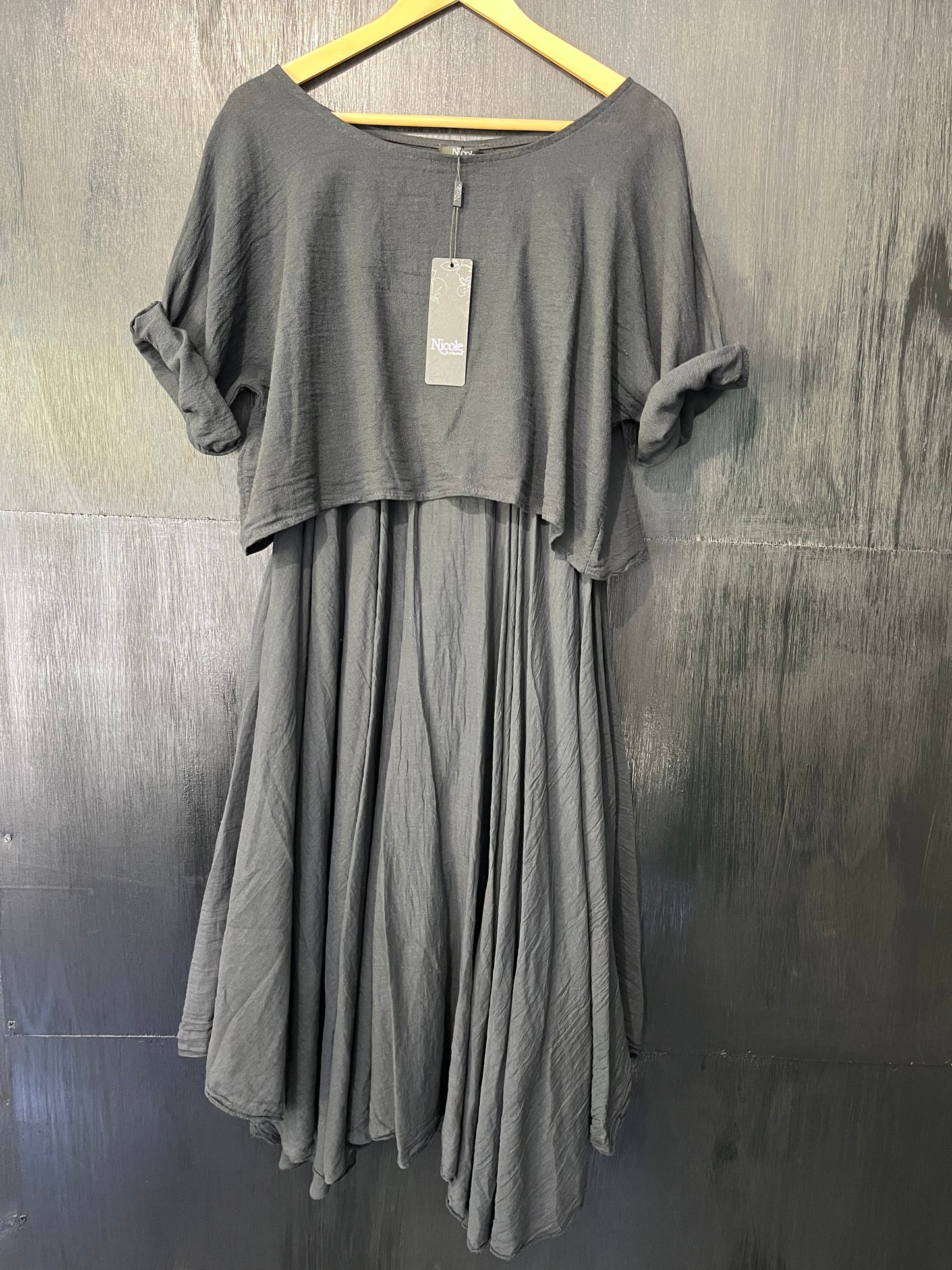 ladies two piece cotton strap dress and top set