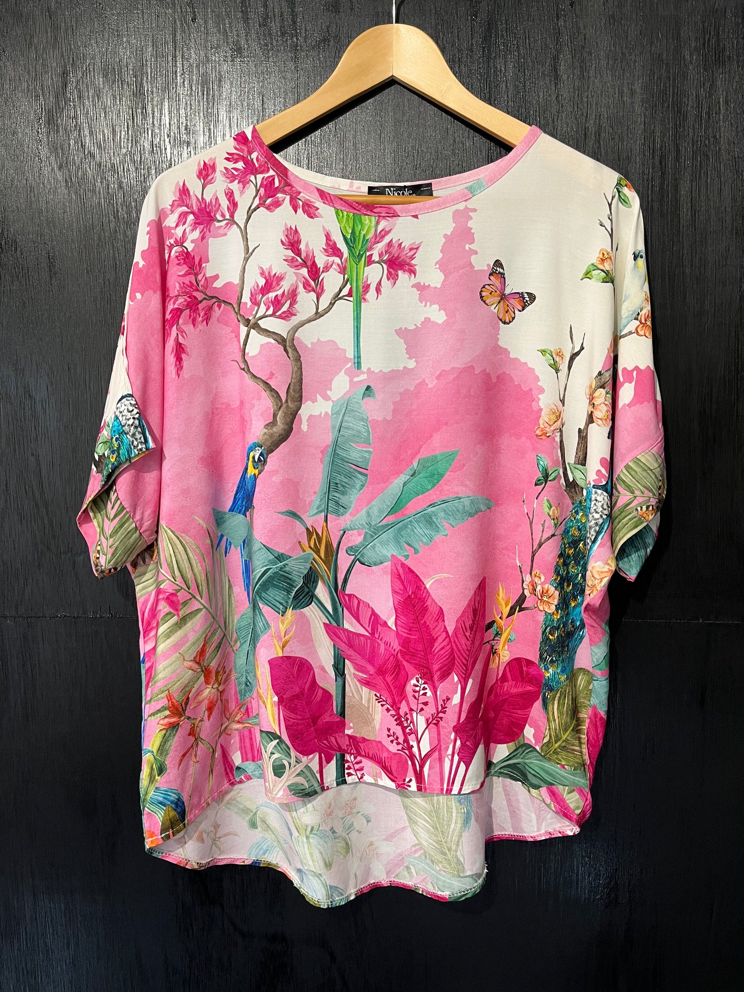 Oriental print viscose top