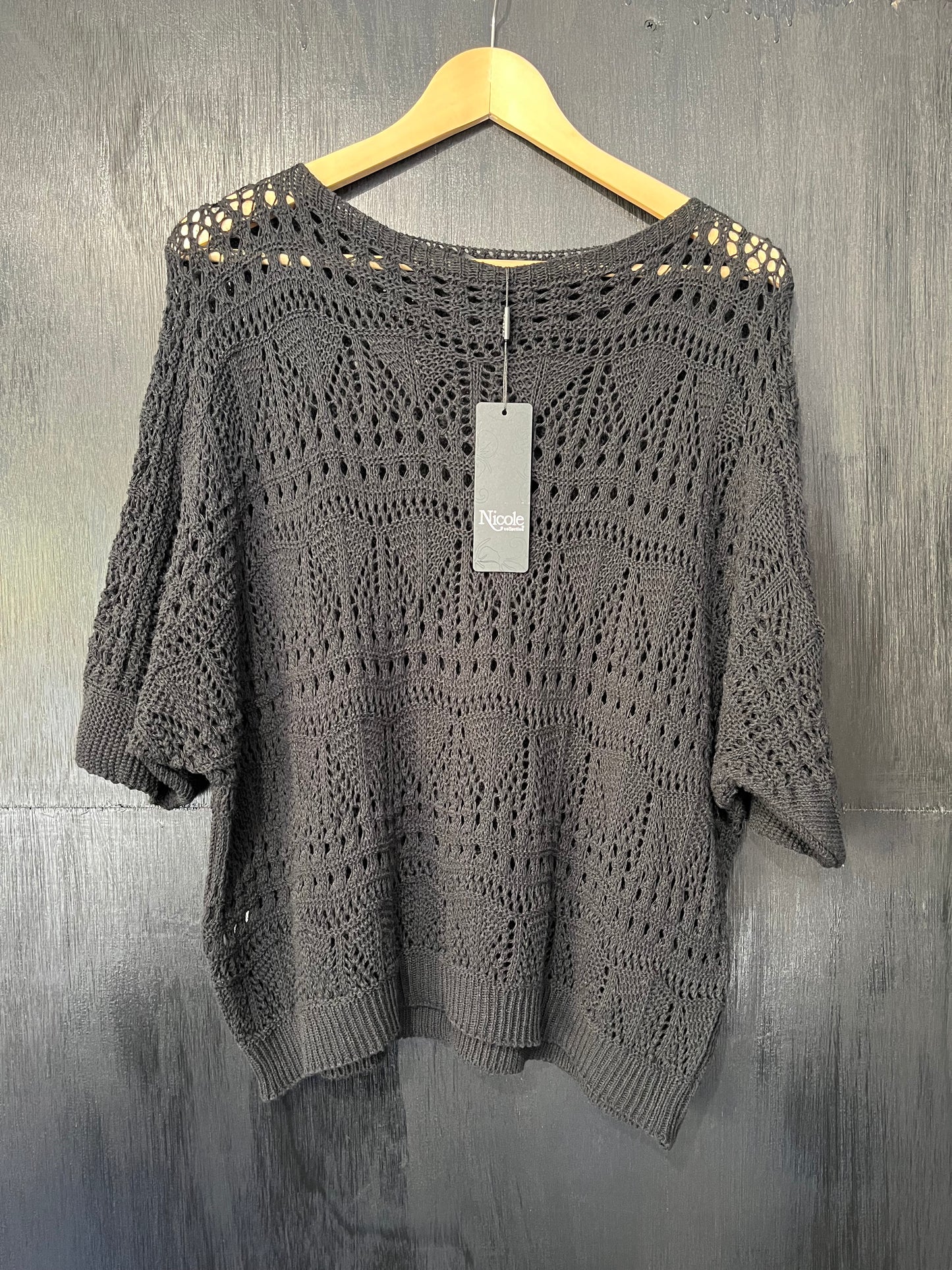 batwing cotton crochet top