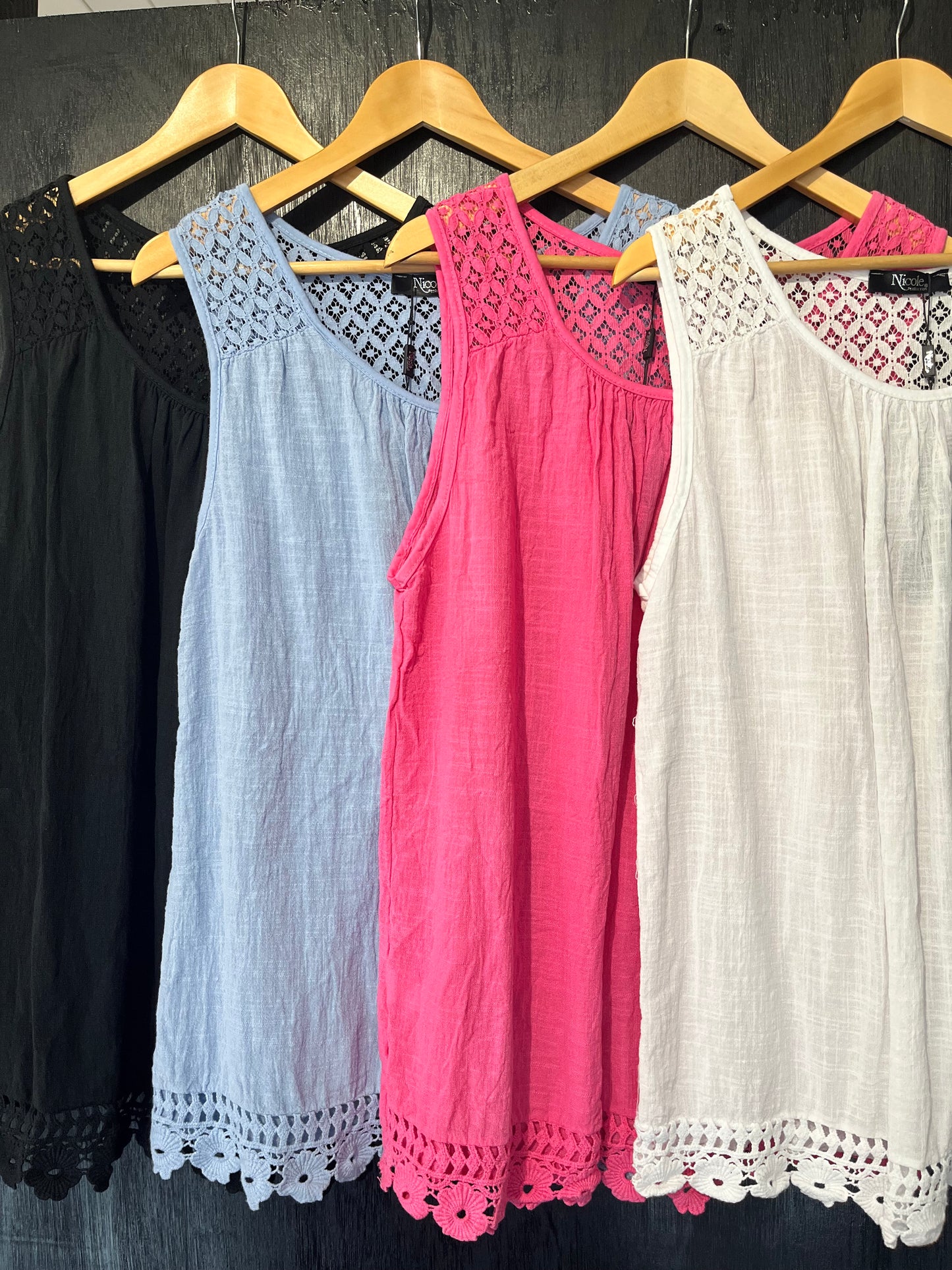 Crochet panel vest top