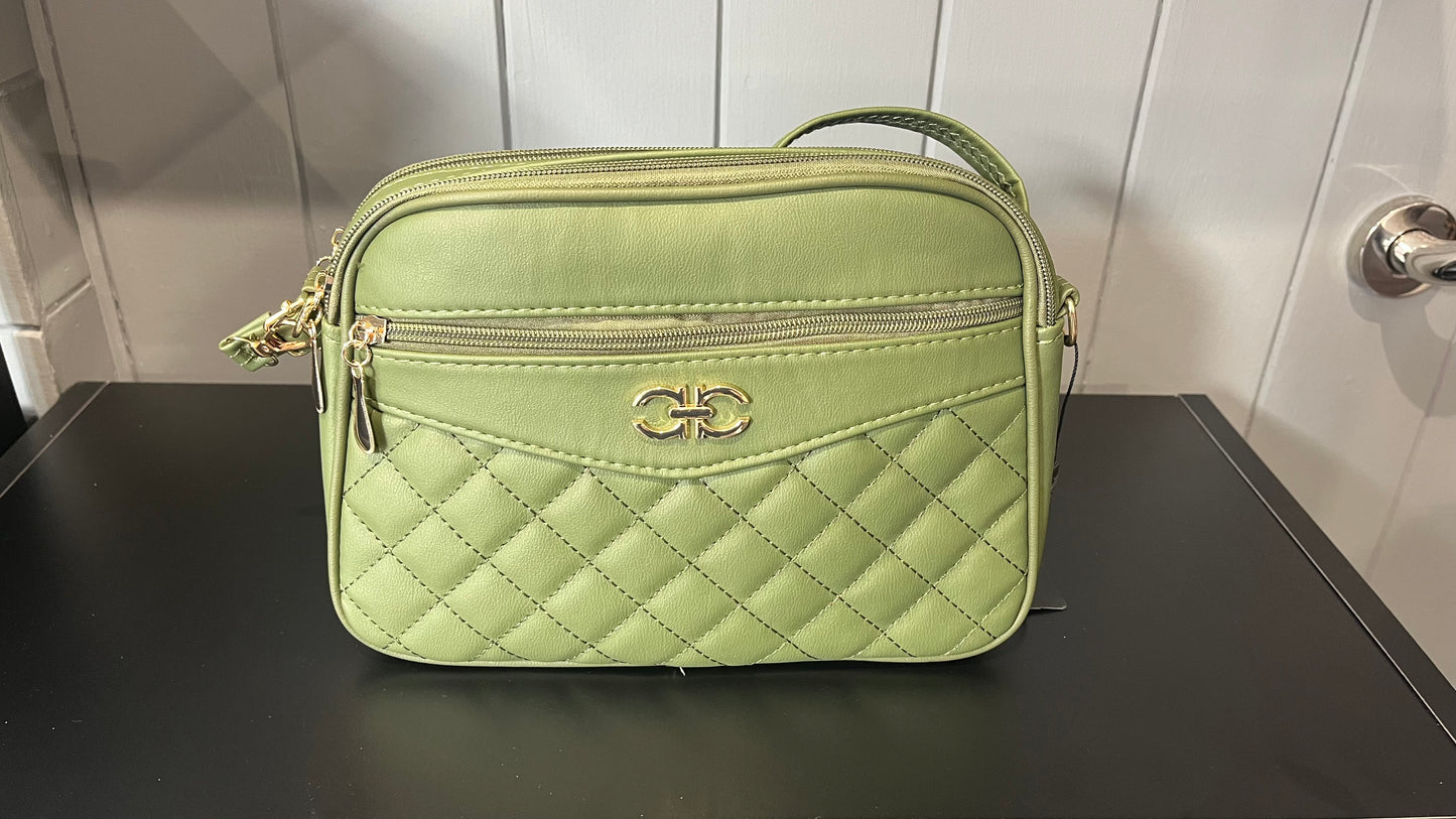 Elegant black quilted crossbody bag