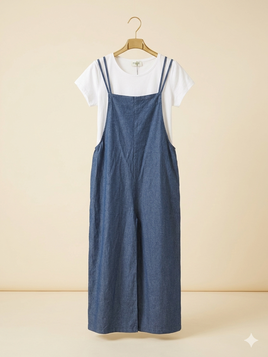 ladies 2pc t-shirt and Dungarees set
