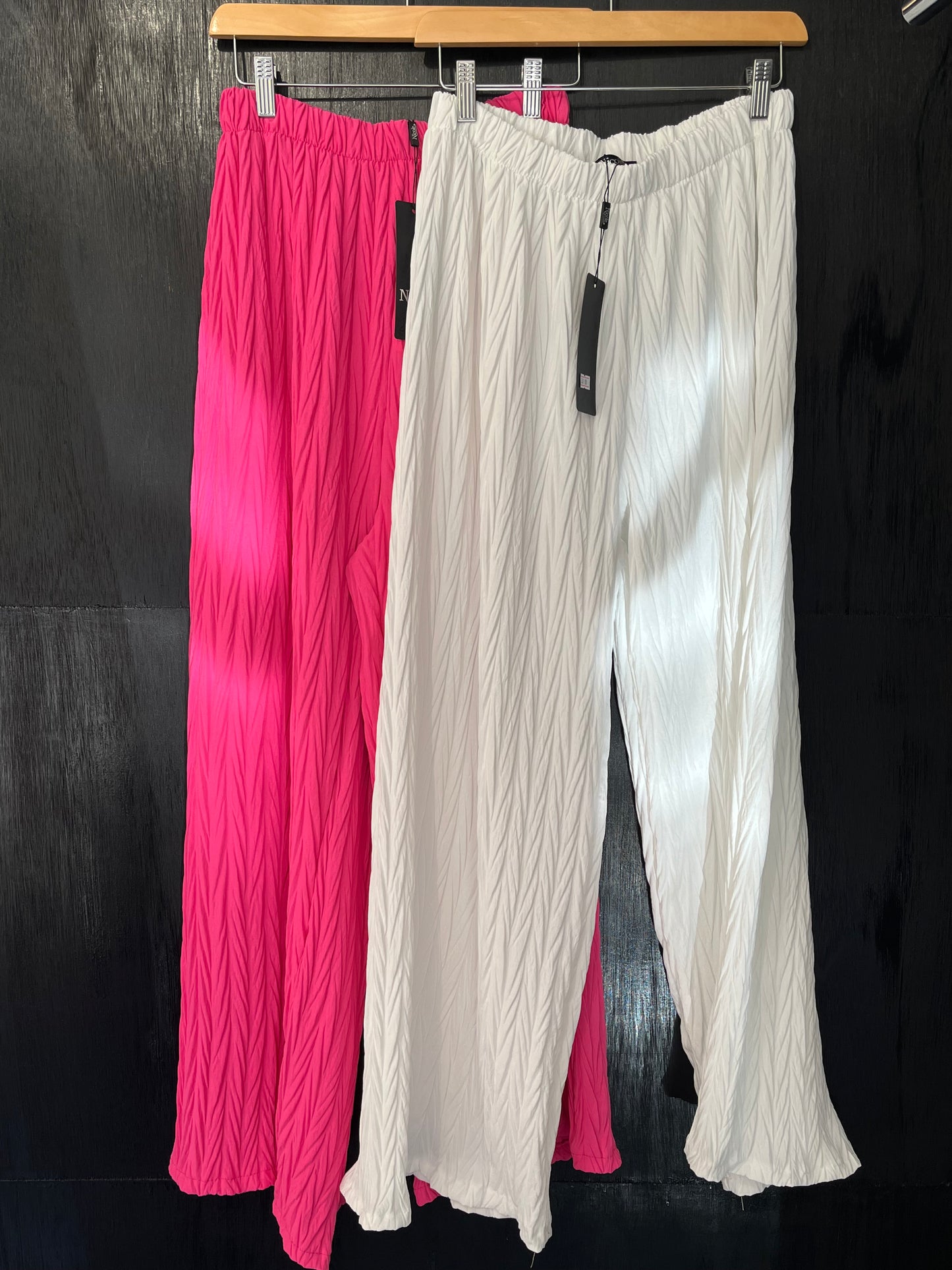long wide leg textured trouser