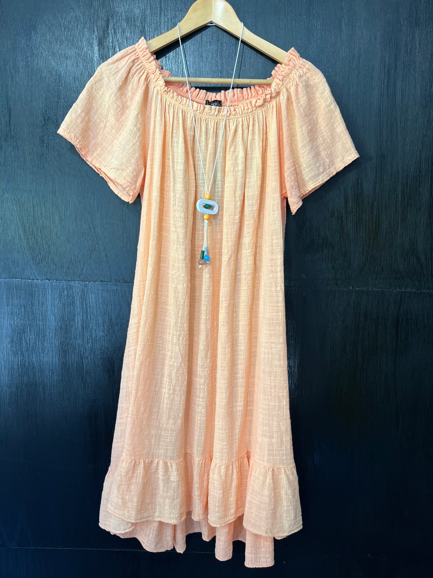 ladies Cotton Gypsy style dress with Necklace