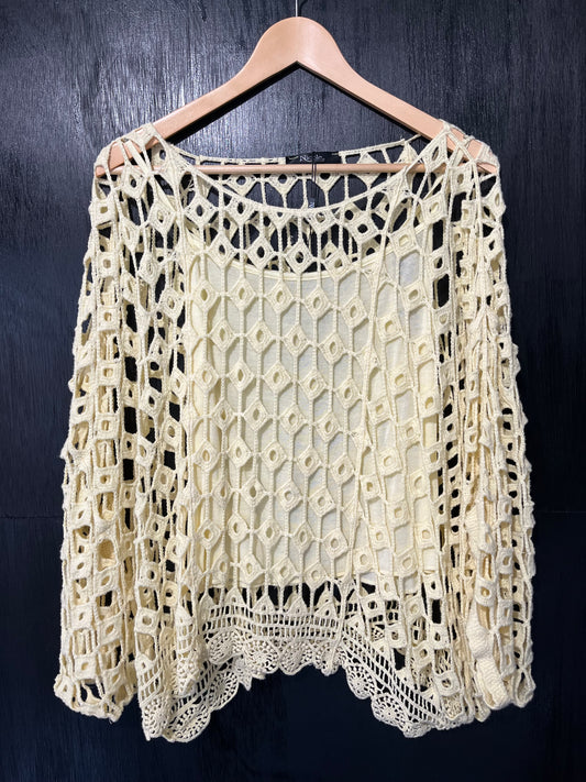 small diamond design crochet tunic with cami 2pc set