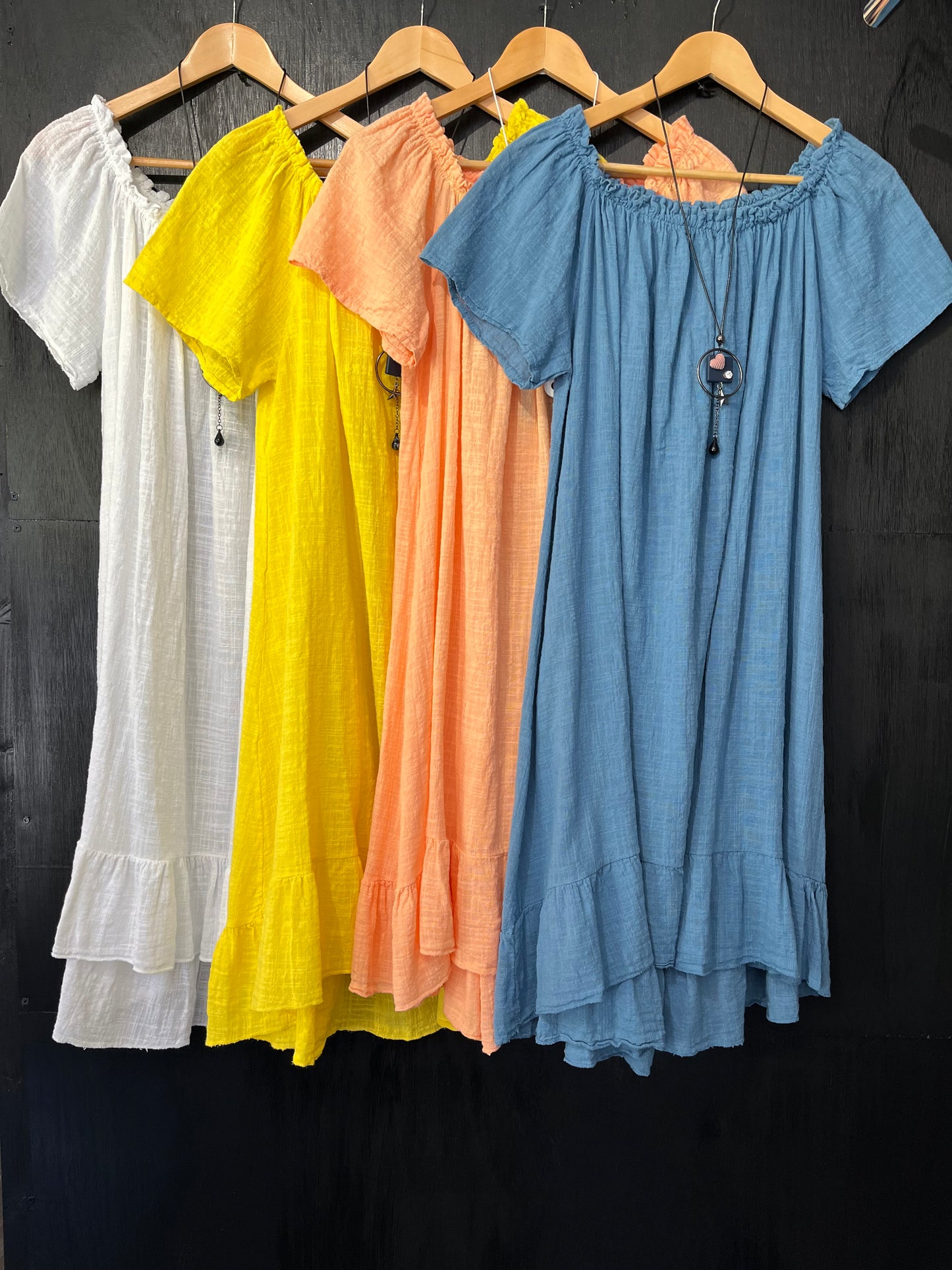 ladies Cotton Gypsy style dress with Necklace