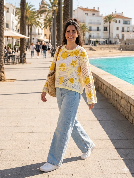 crochet shell design jumper