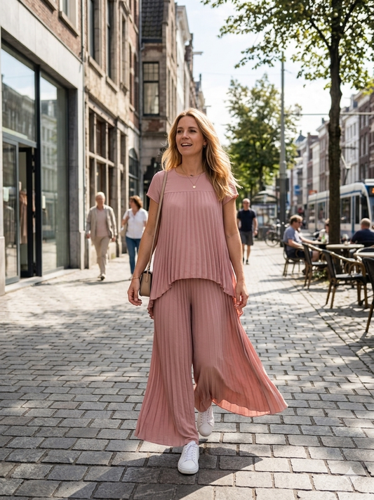 2pc pleated trouser and tunic top set (co-ord)