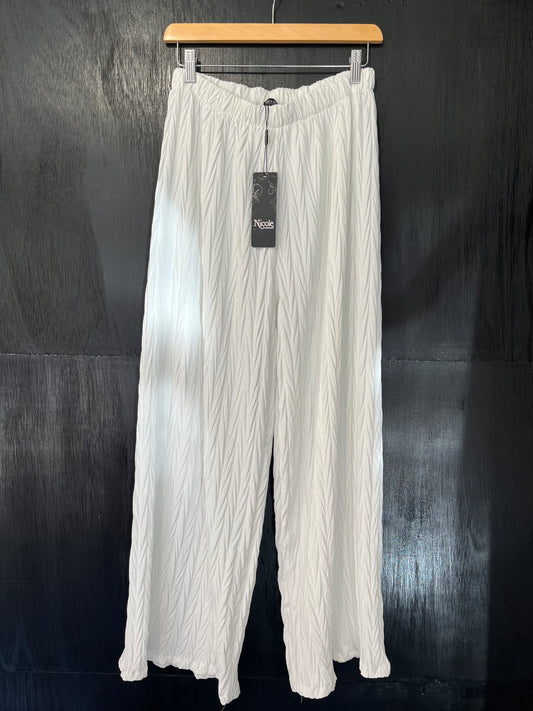 long wide leg textured trouser