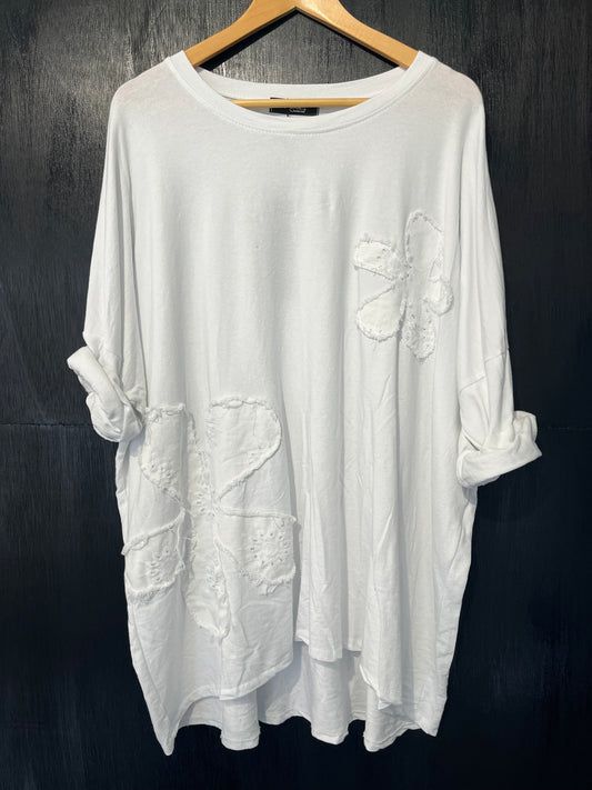heavy weight cotton flower Appliqué jumper