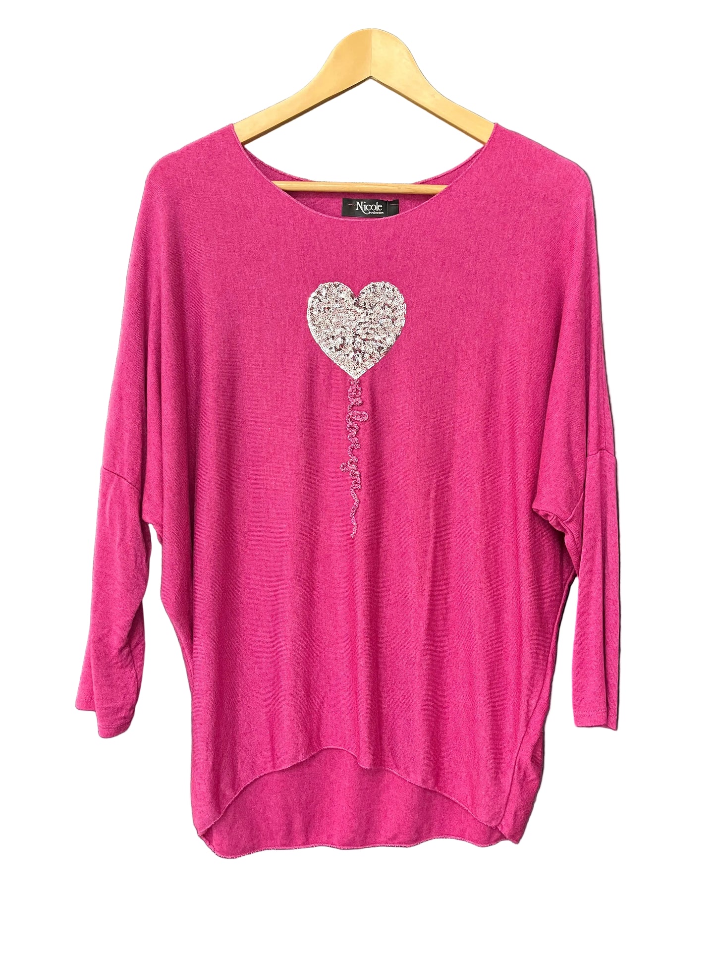 Soft Knit long sleeve jumper with Heart Embellishment design