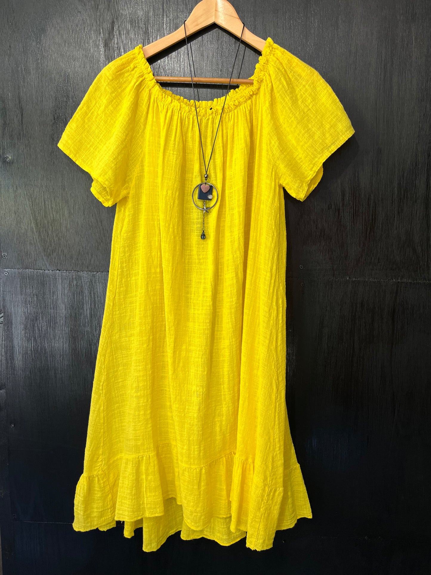 ladies Cotton Gypsy style dress with Necklace