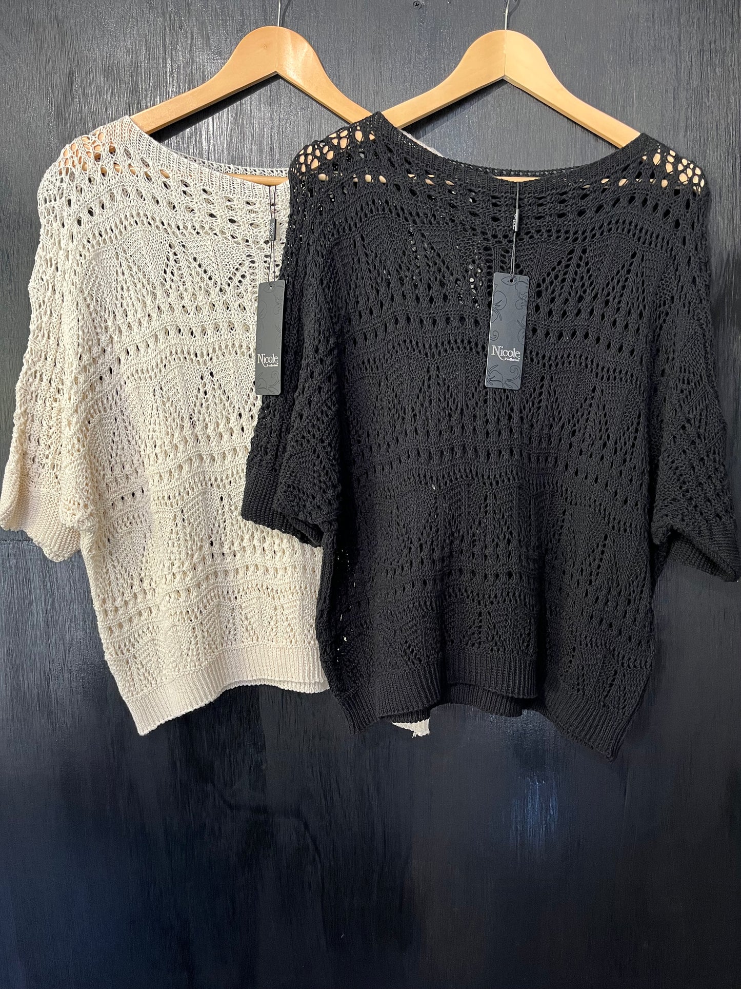 batwing cotton crochet top