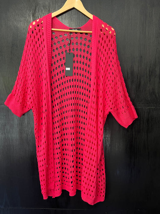 long line cotton crochet cardigan cover up