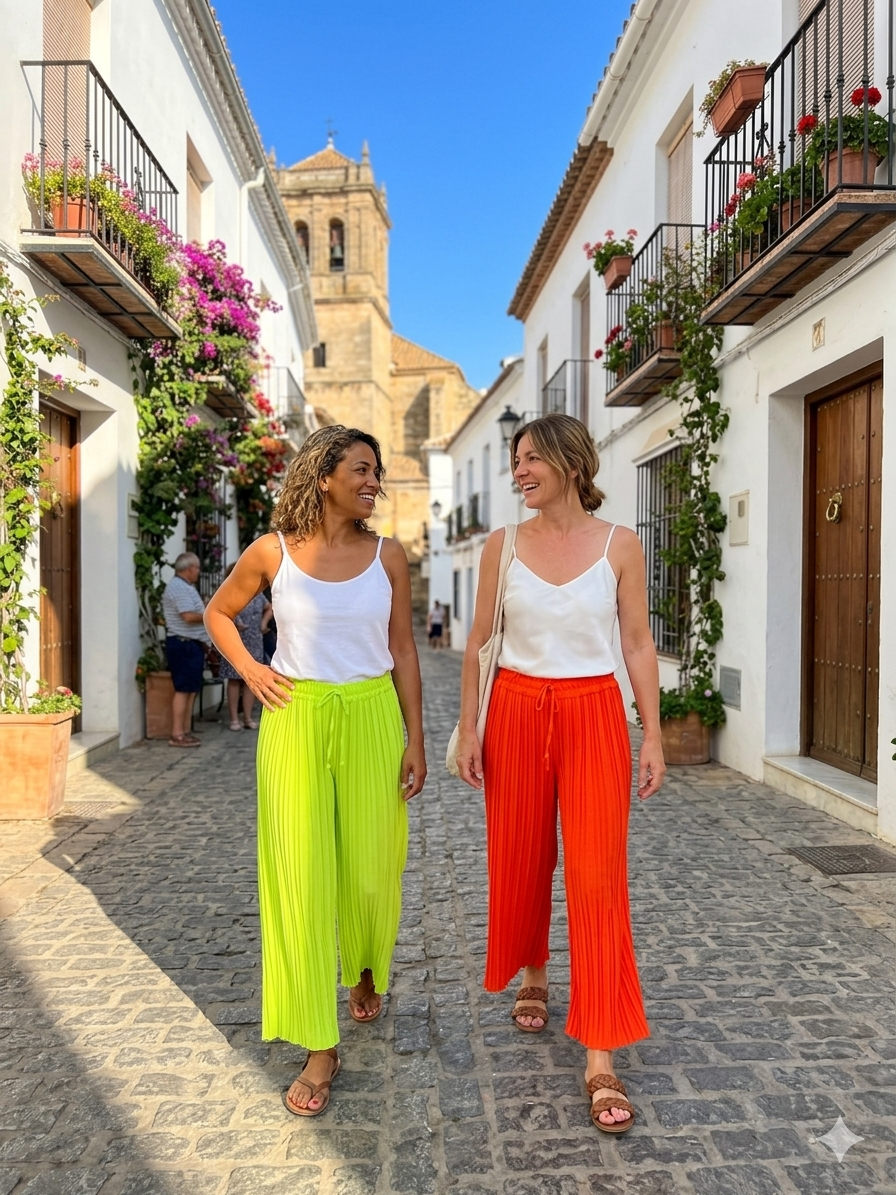 ladies full pleated trouser
