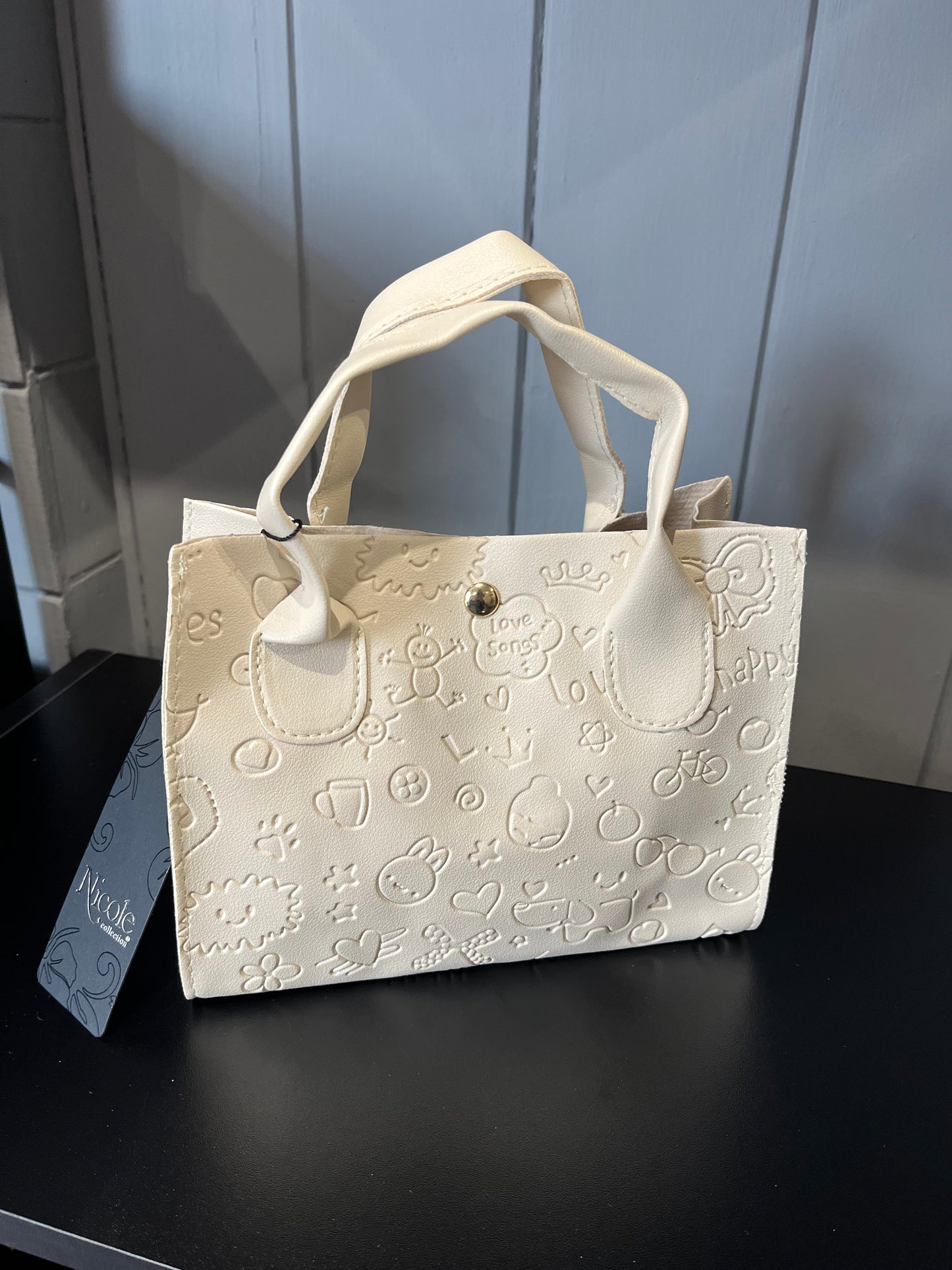 Mini tote faux leather bag